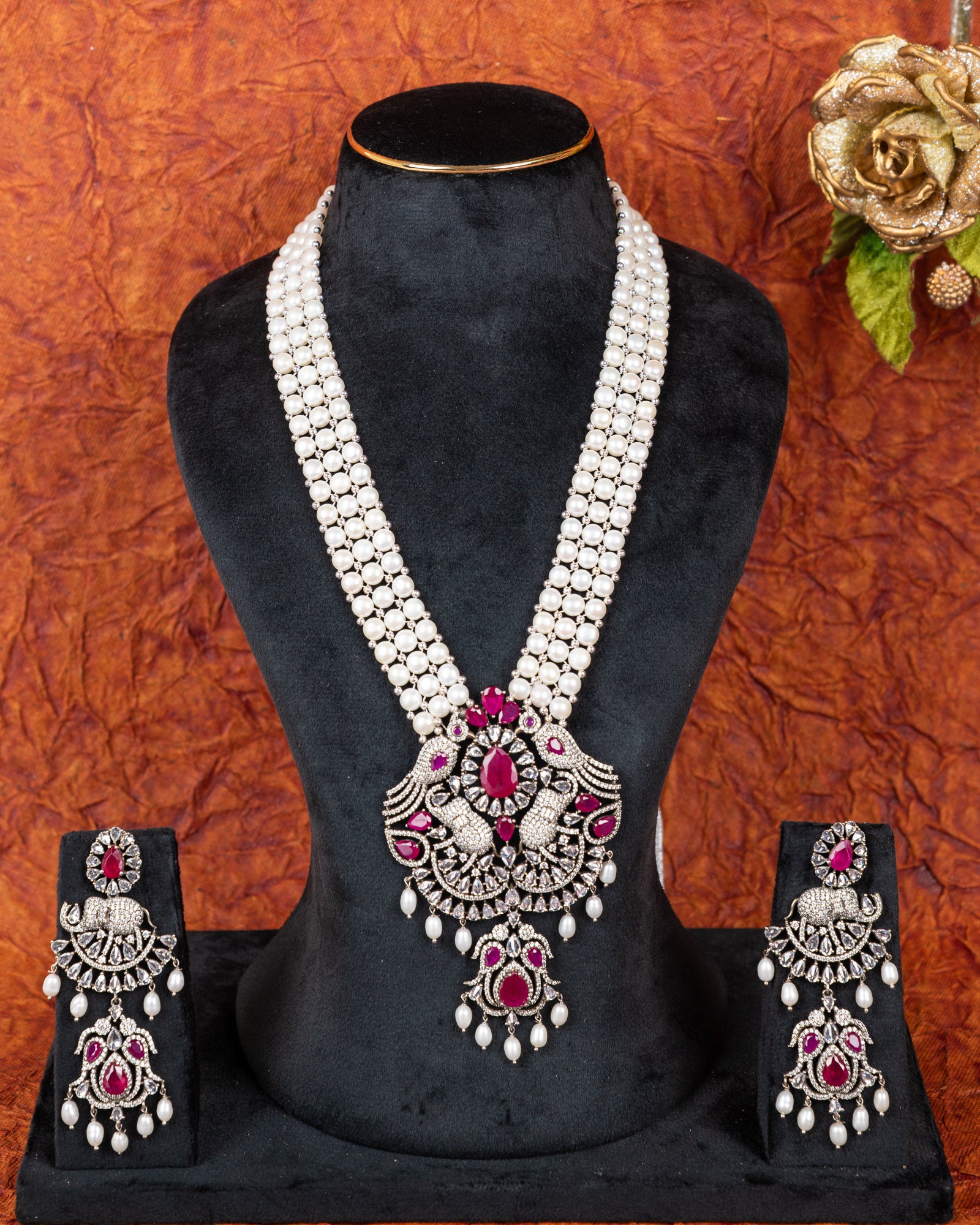 Authentic Real Natural Fresh Water Pearls Rani Haar Set With Certificate(D.No ADPRLS2672)