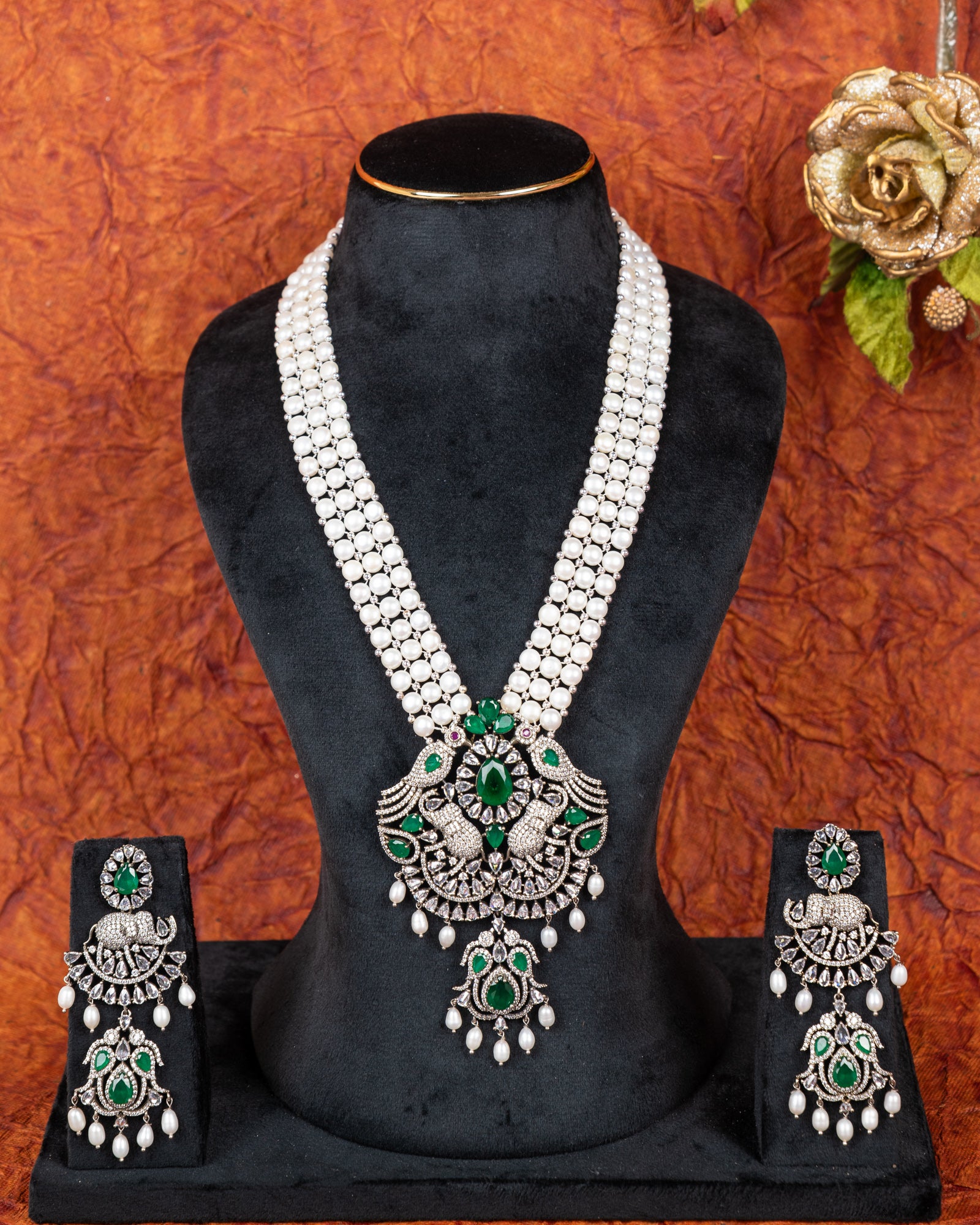 Authentic Real Natural Fresh Water Pearls Rani Haar Set With Certificate(D.No ADPRLS2673)