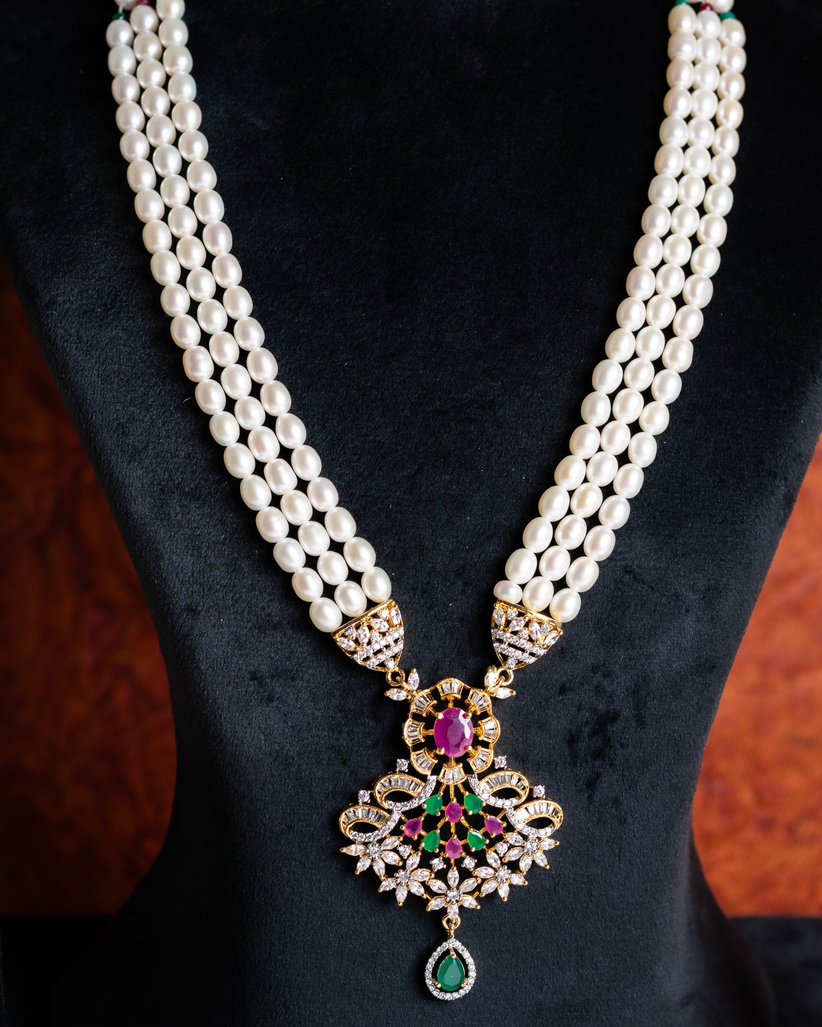 Authentic Real Natural Fresh Water Pearls Rani Haar Set With Certificate(D.No ADPRLS2674)