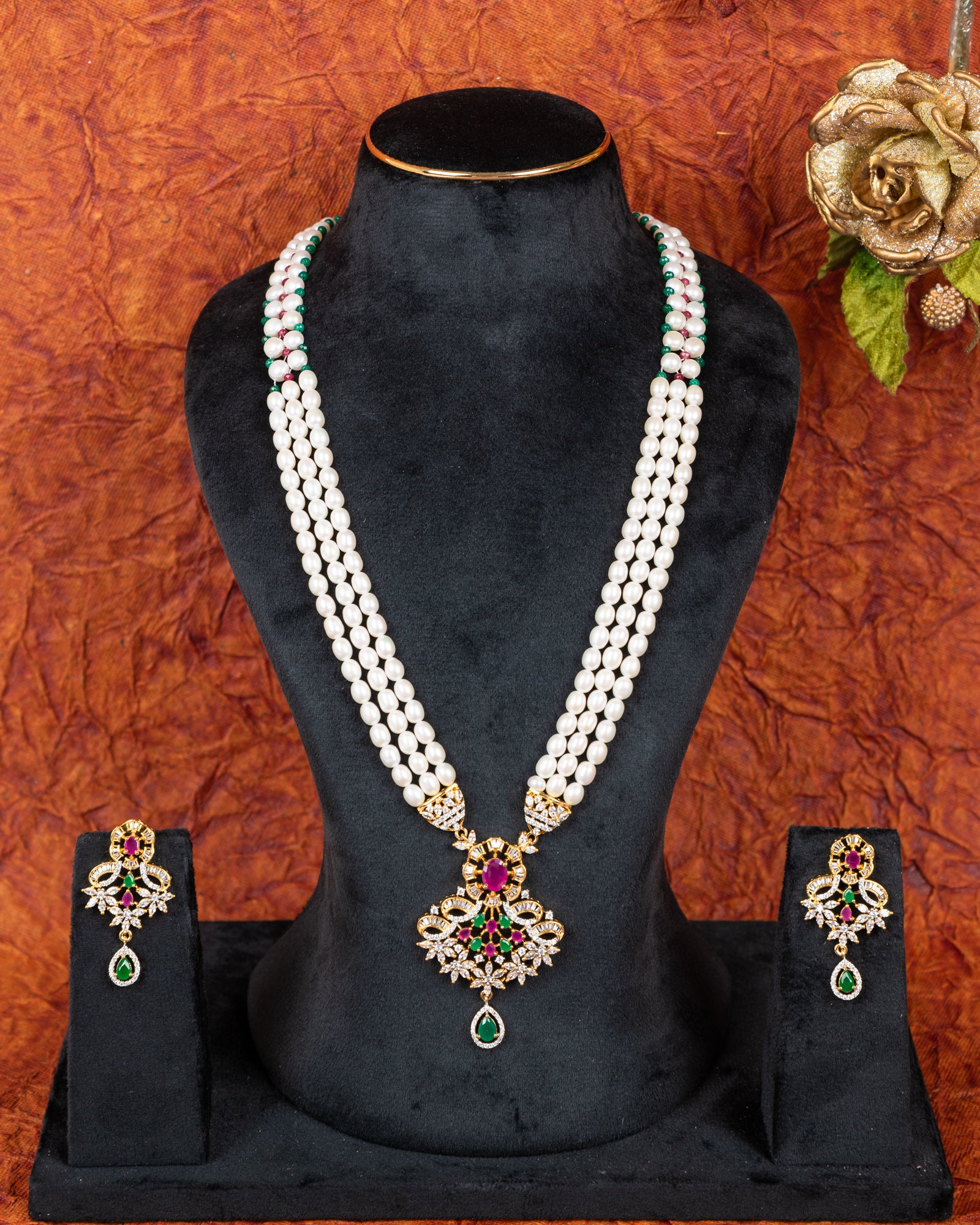 Authentic Real Natural Fresh Water Pearls Rani Haar Set With Certificate(D.No ADPRLS2674)