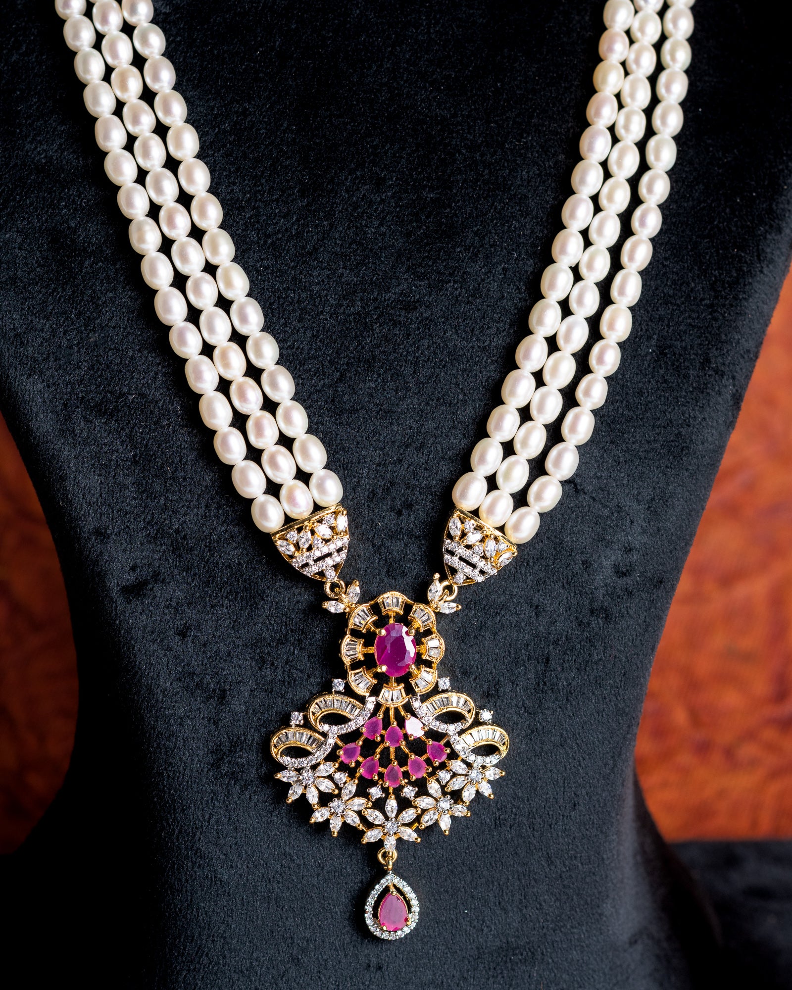 Authentic Real Natural Fresh Water Pearls Rani Haar Set With Certificate(D.No ADPRLS2675)
