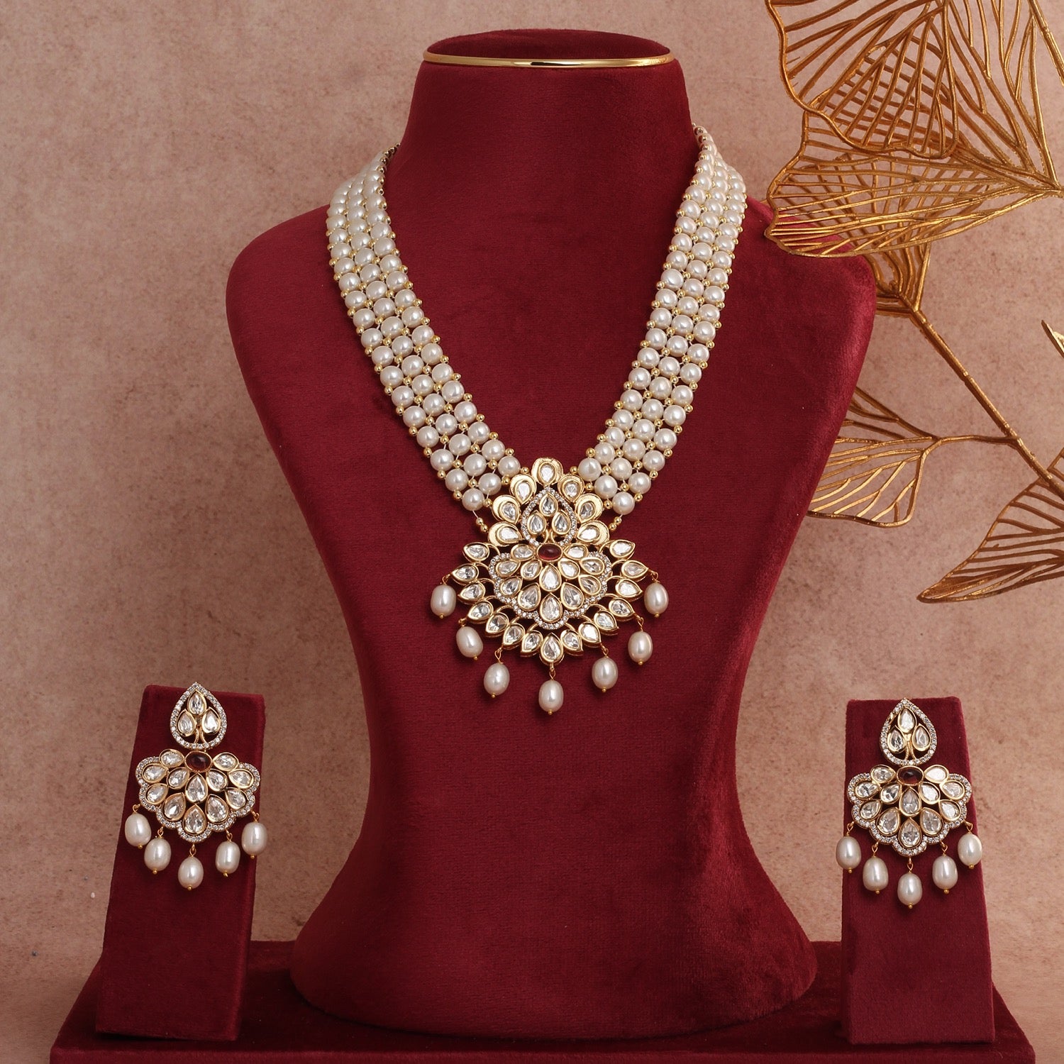 Authentic Hyderabadi Real Pearls Set For Women With Certificate(D.No ADPRLS2676)