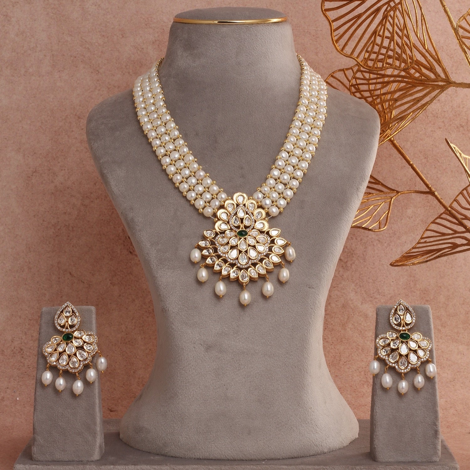 Authentic Hyderabadi Real Pearls Set For Women With Certificate(D.No ADPRLS2677)