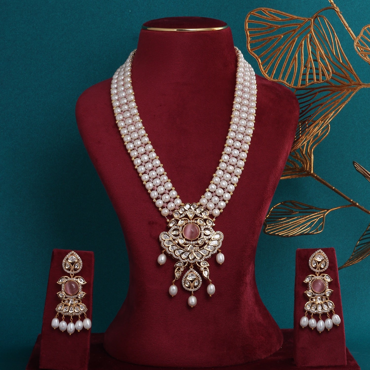 Authentic Hyderabadi Real Button Pearls Set For Women With Certificate(D.No ADPRLS2682)