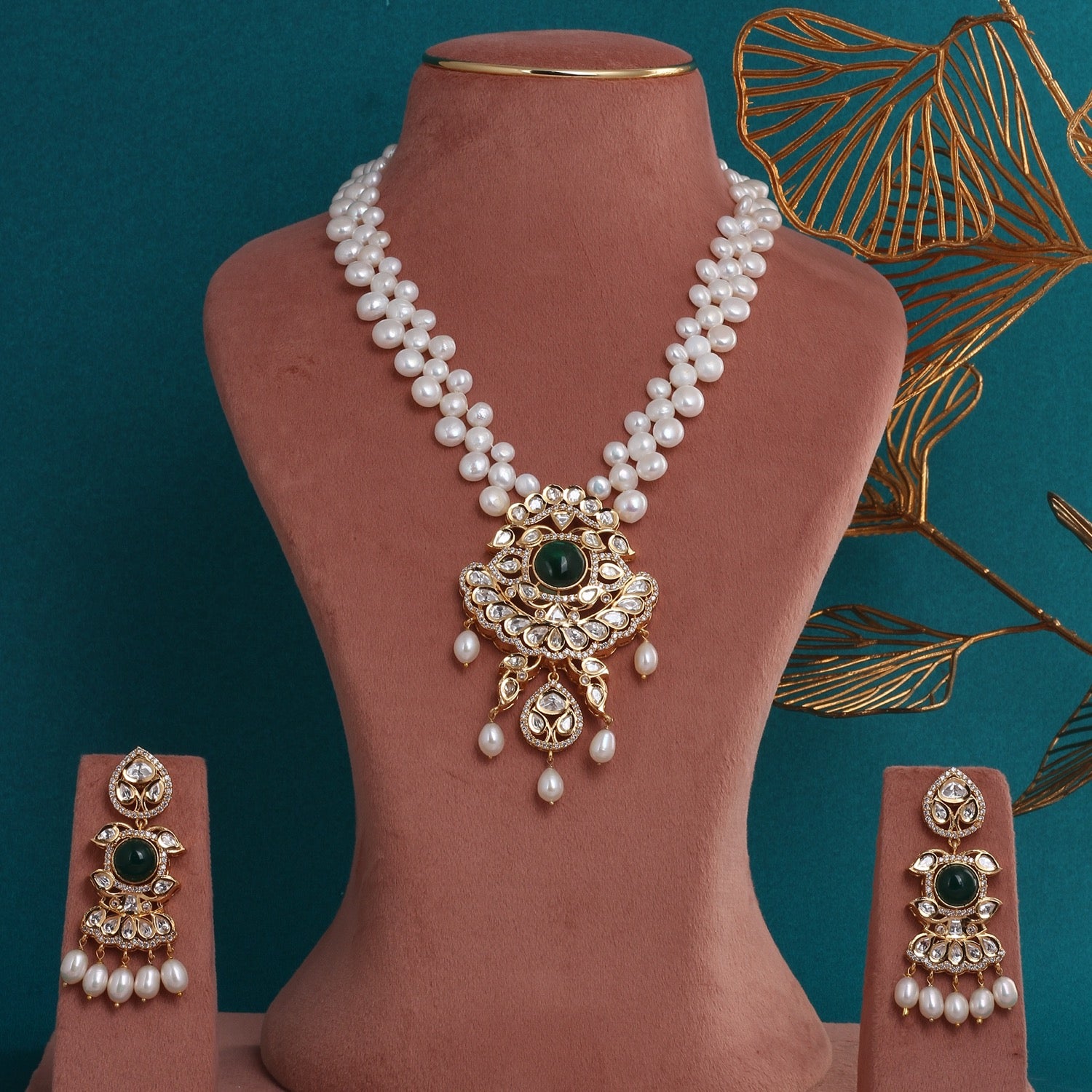 Authentic Hyderabadi Real Button Pearls Set For Women With Certificate(D.No ADPRLS2683)