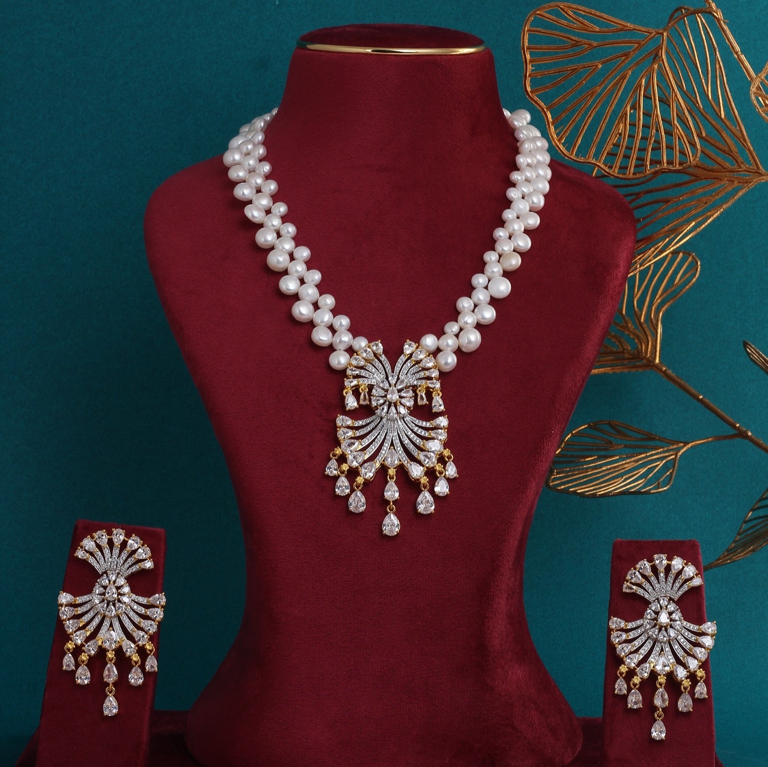 Authentic Hyderabadi Real Button Pearls Set For Women With Certificate(D.No ADPRLS2685)