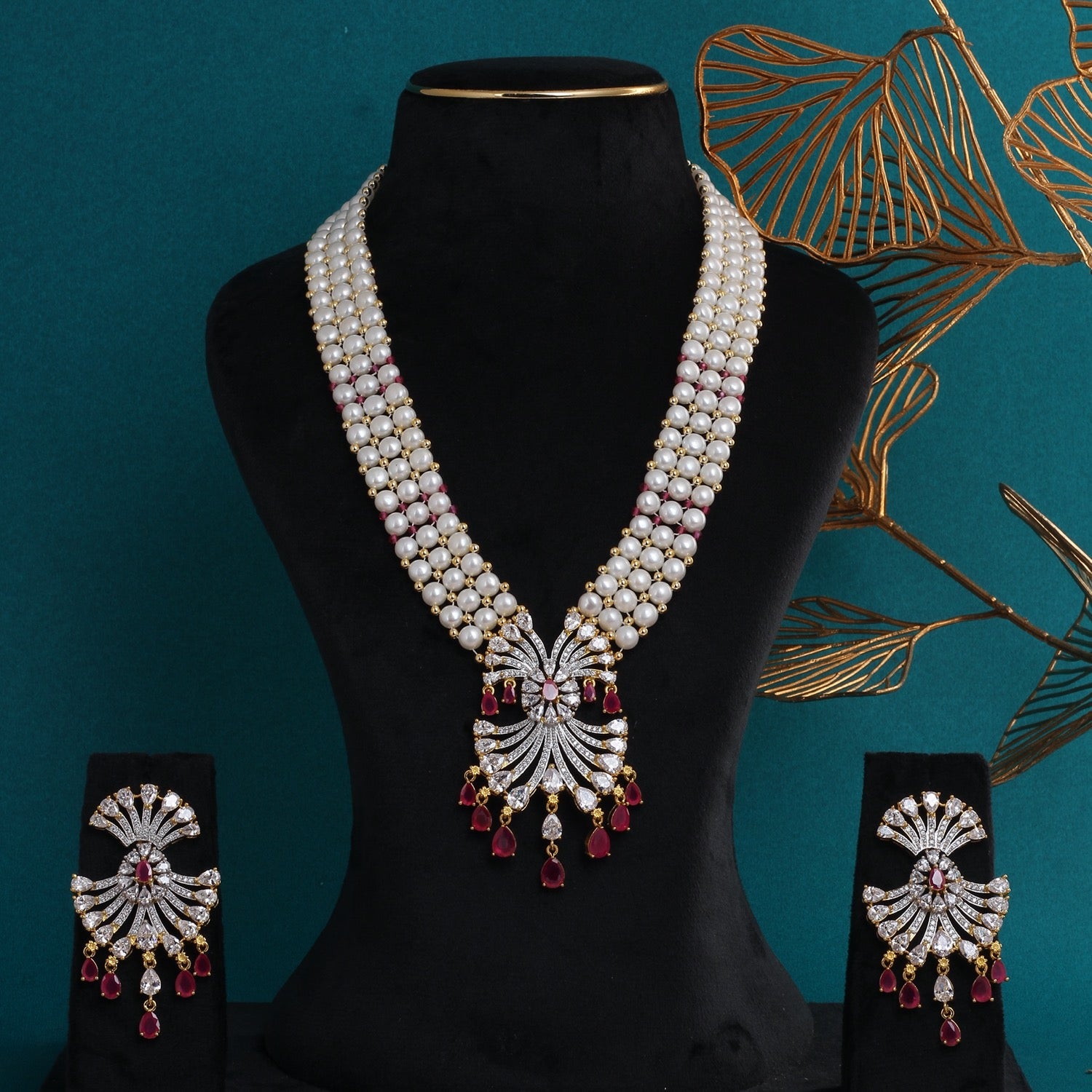 Authentic Hyderabadi Real Button Pearls Set For Women With Certificate(D.No ADPRLS2686)