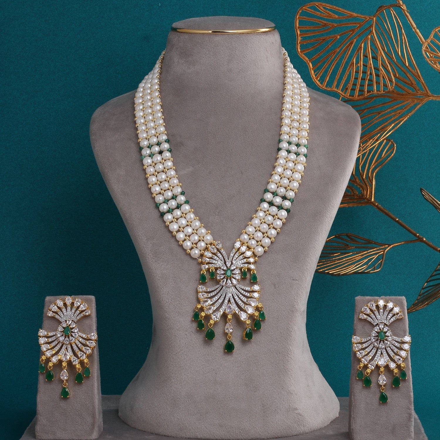 Authentic Hyderabadi Real Button Pearls Set For Women With Certificate(D.No ADPRLS2687)