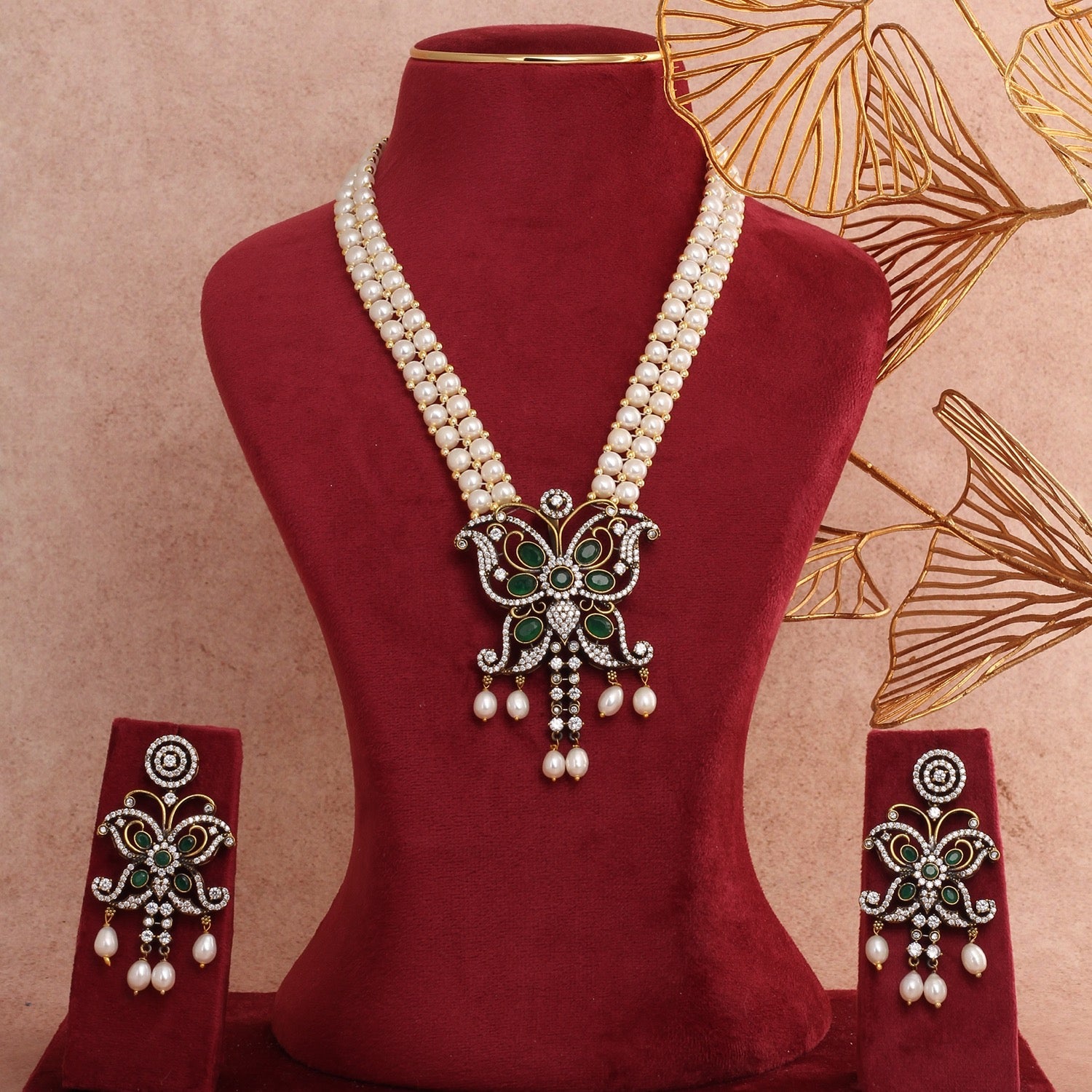 Authentic Hyderabadi Real Button Pearls Set For Women With Certificate(D.No ADPRLS2688)