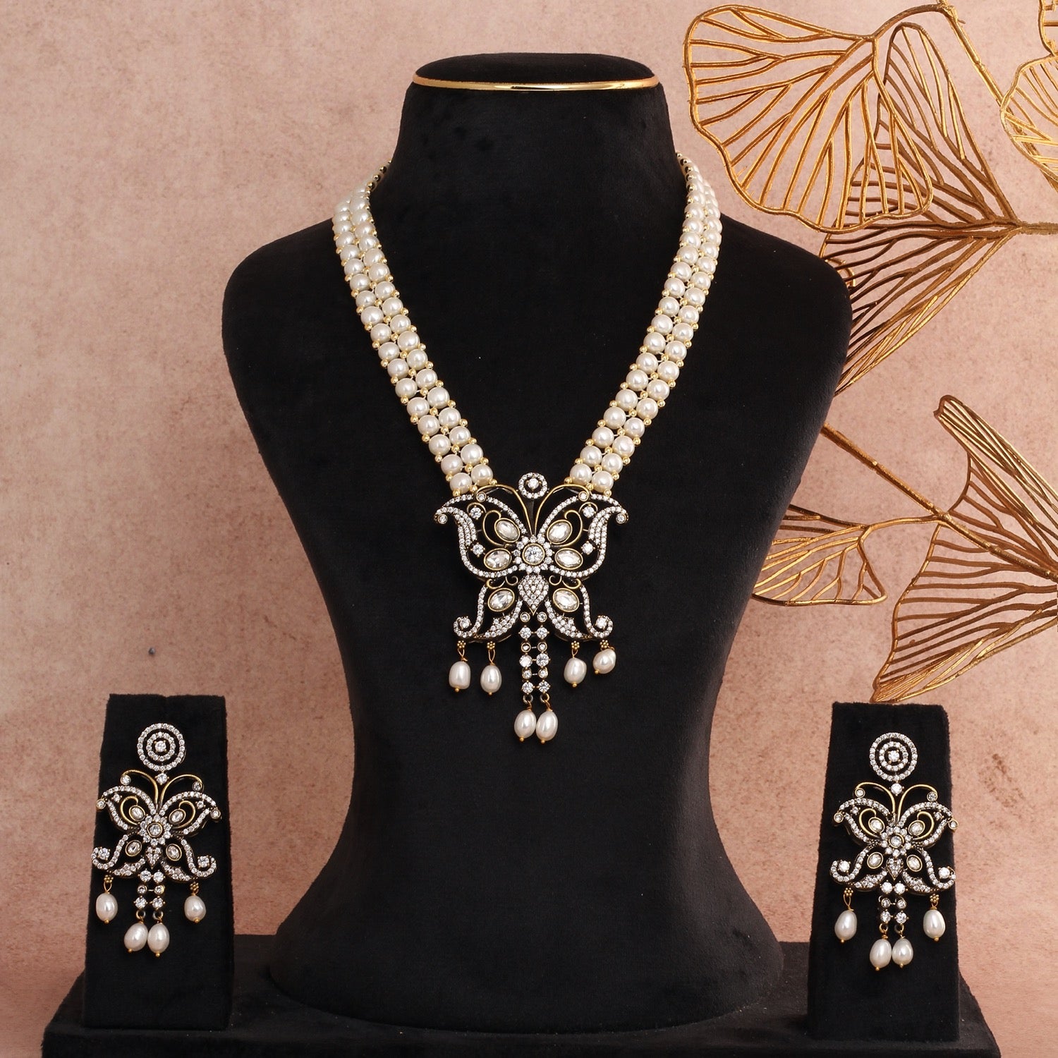 Authentic Hyderabadi Real Button Pearls Set For Women With Certificate(D.No ADPRLS2689)