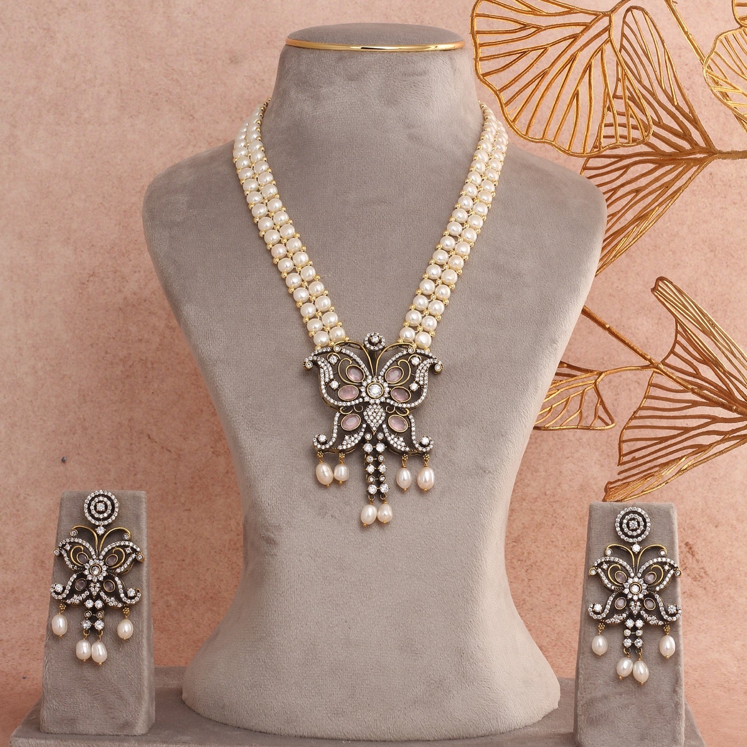 Authentic Hyderabadi Real Button Pearls Set For Women With Certificate(D.No ADPRLS2690)