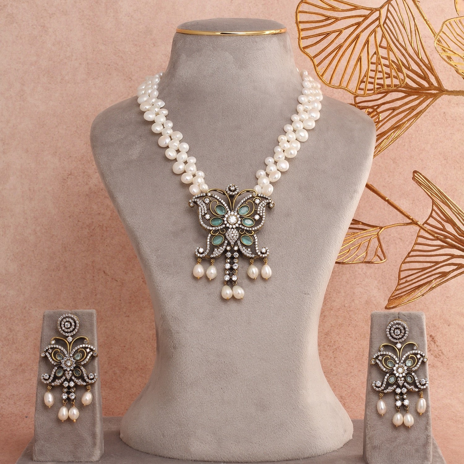 Authentic Hyderabadi Real Button Pearls Set For Women With Certificate(D.No ADPRLS2691)