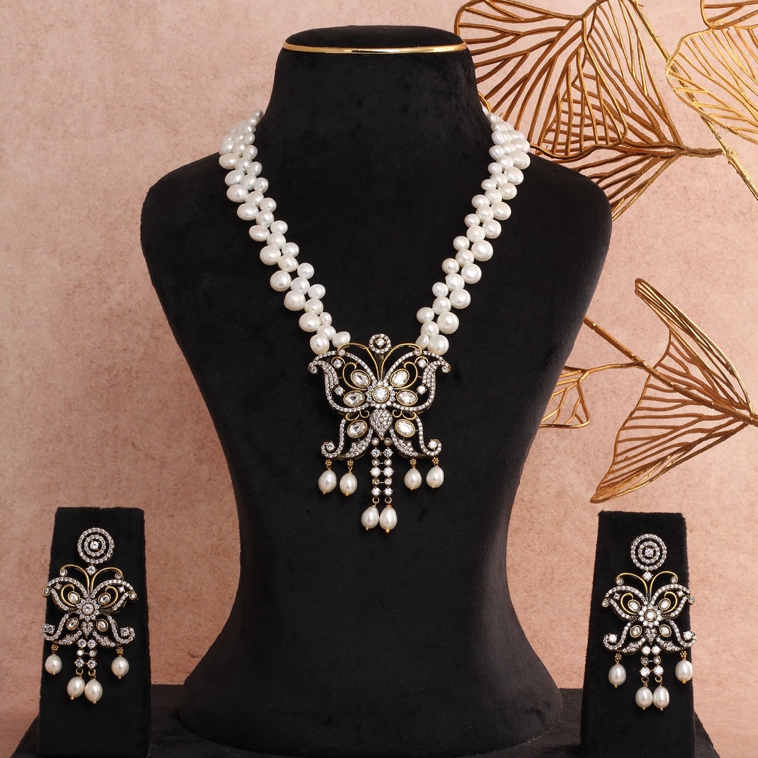 Authentic Hyderabadi Real Button Pearls Set For Women With Certificate(D.No ADPRLS2692)