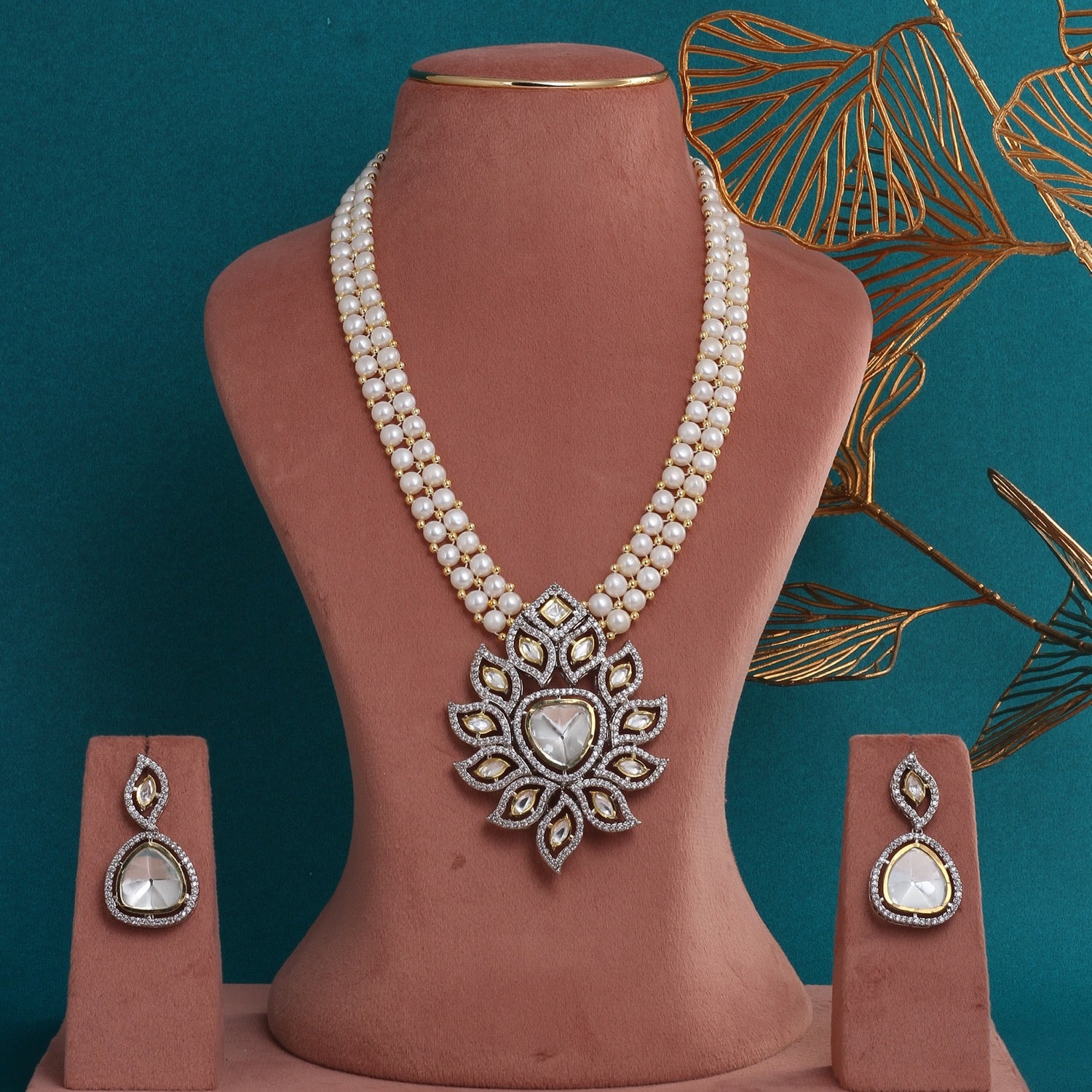 Authentic Hyderabadi Real Button Pearls Set For Women With Certificate(D.No ADPRLS2693)