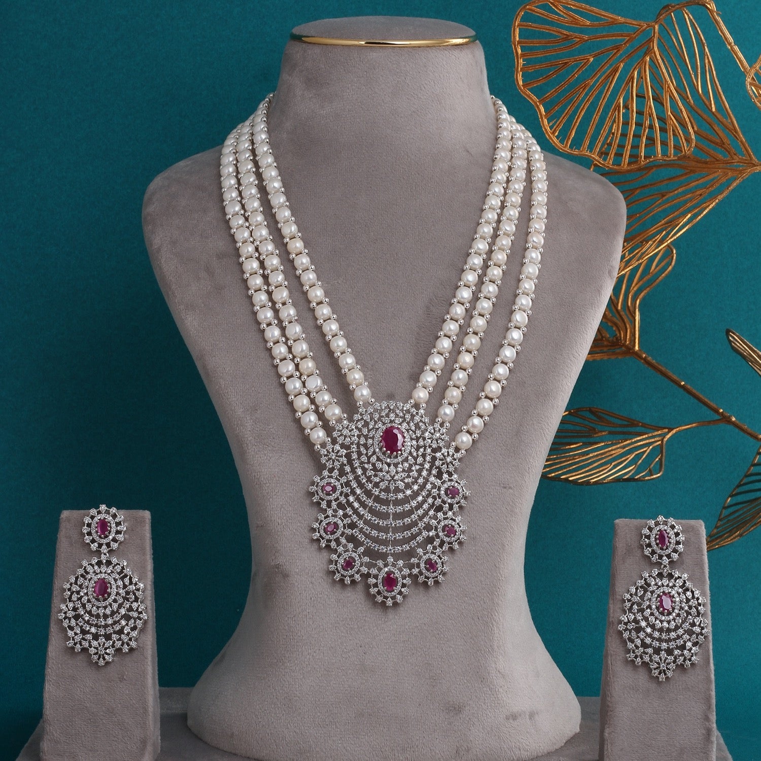 Authentic Hyderabadi Real Button Pearls Set For Women With Certificate(D.No ADPRLS2696)