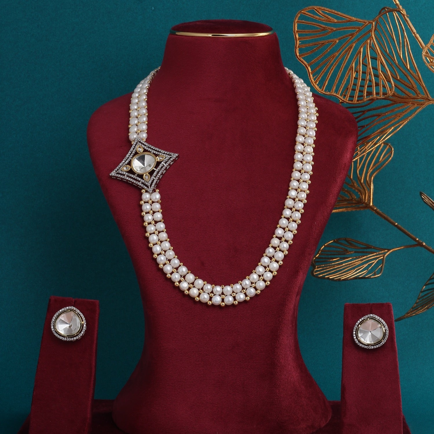 Authentic Hyderabadi Real Button Pearls Set For Women With Certificate(D.No ADPRLS2698)