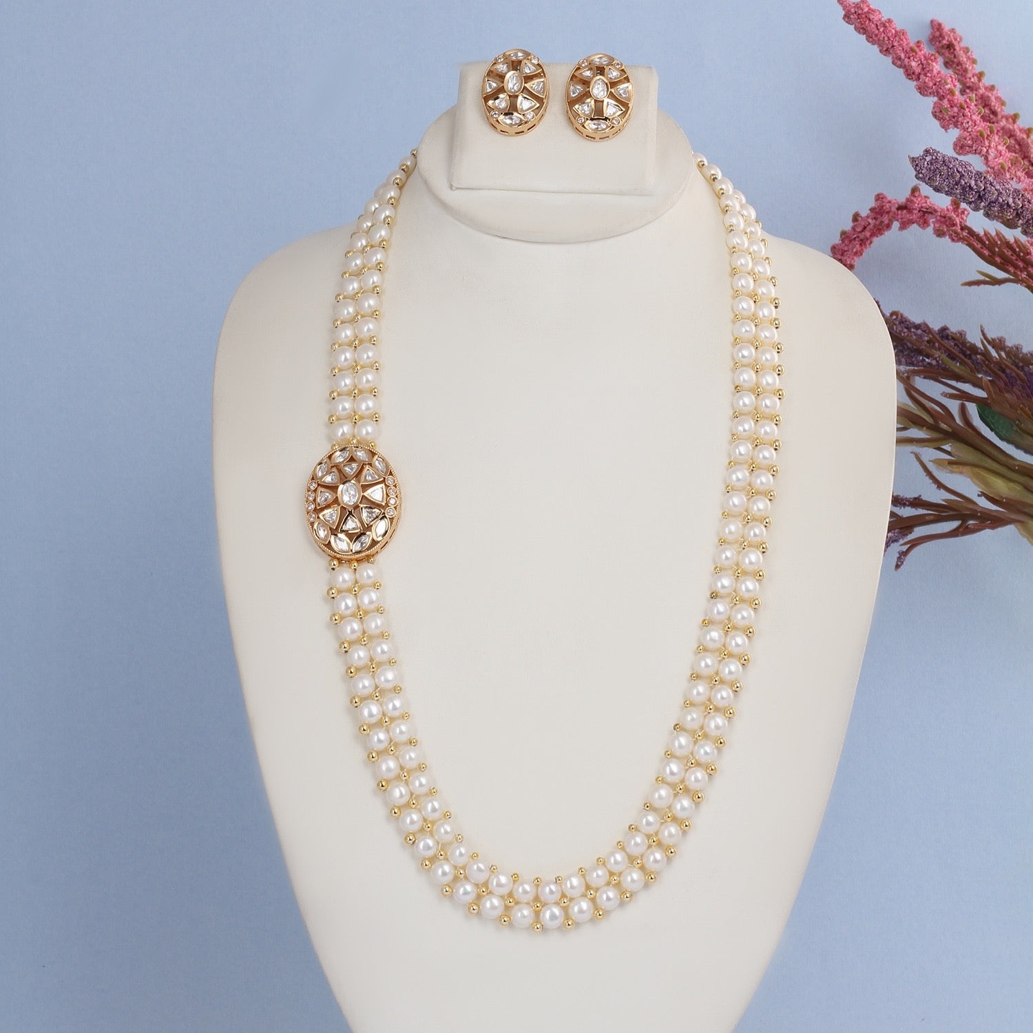 Authentic Hyderabadi Real Button Pearls Set For Women With Certificate(D.No ADPRLS2706)