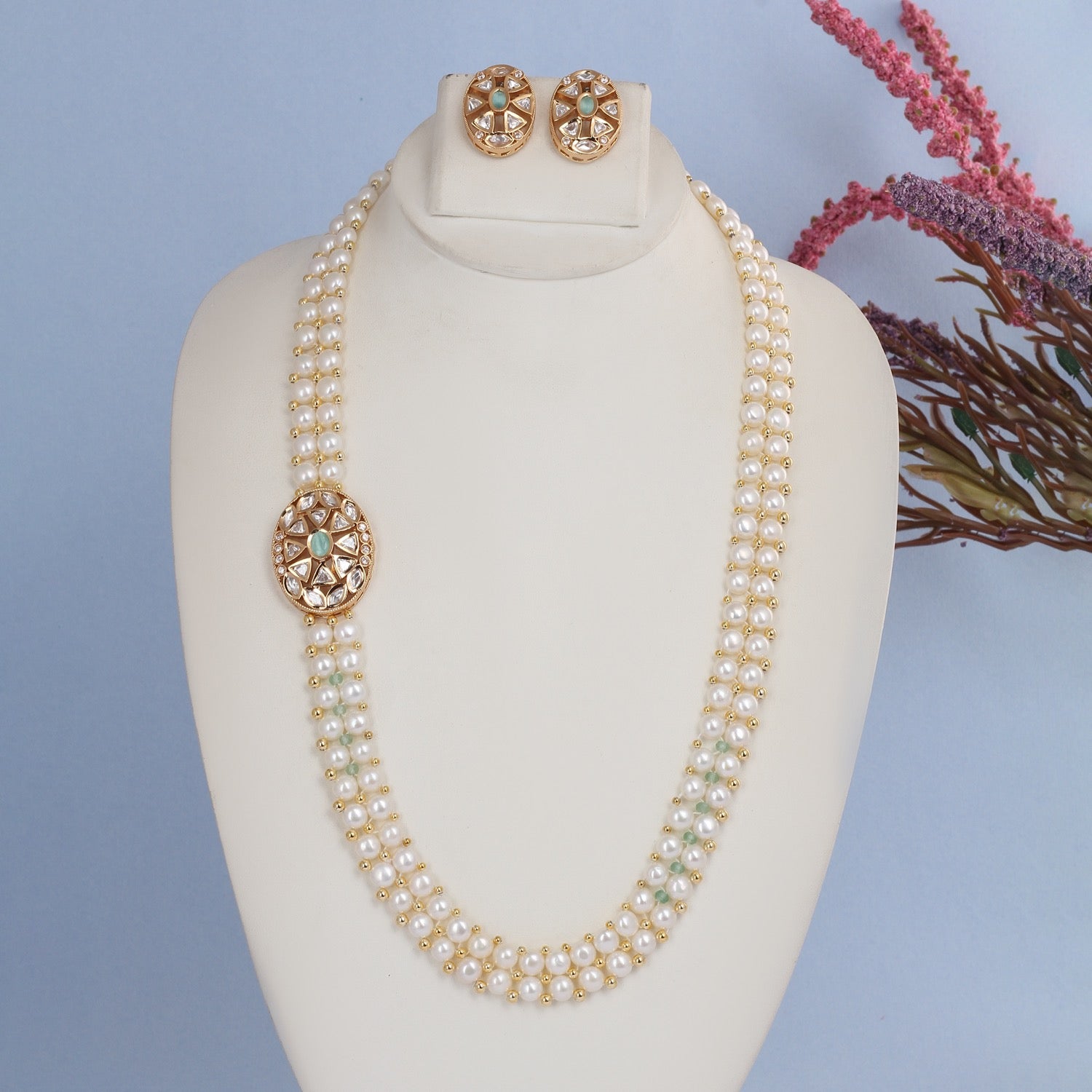 Authentic Hyderabadi Real Button Pearls Set For Women With Certificate(D.No ADPRLS2707)