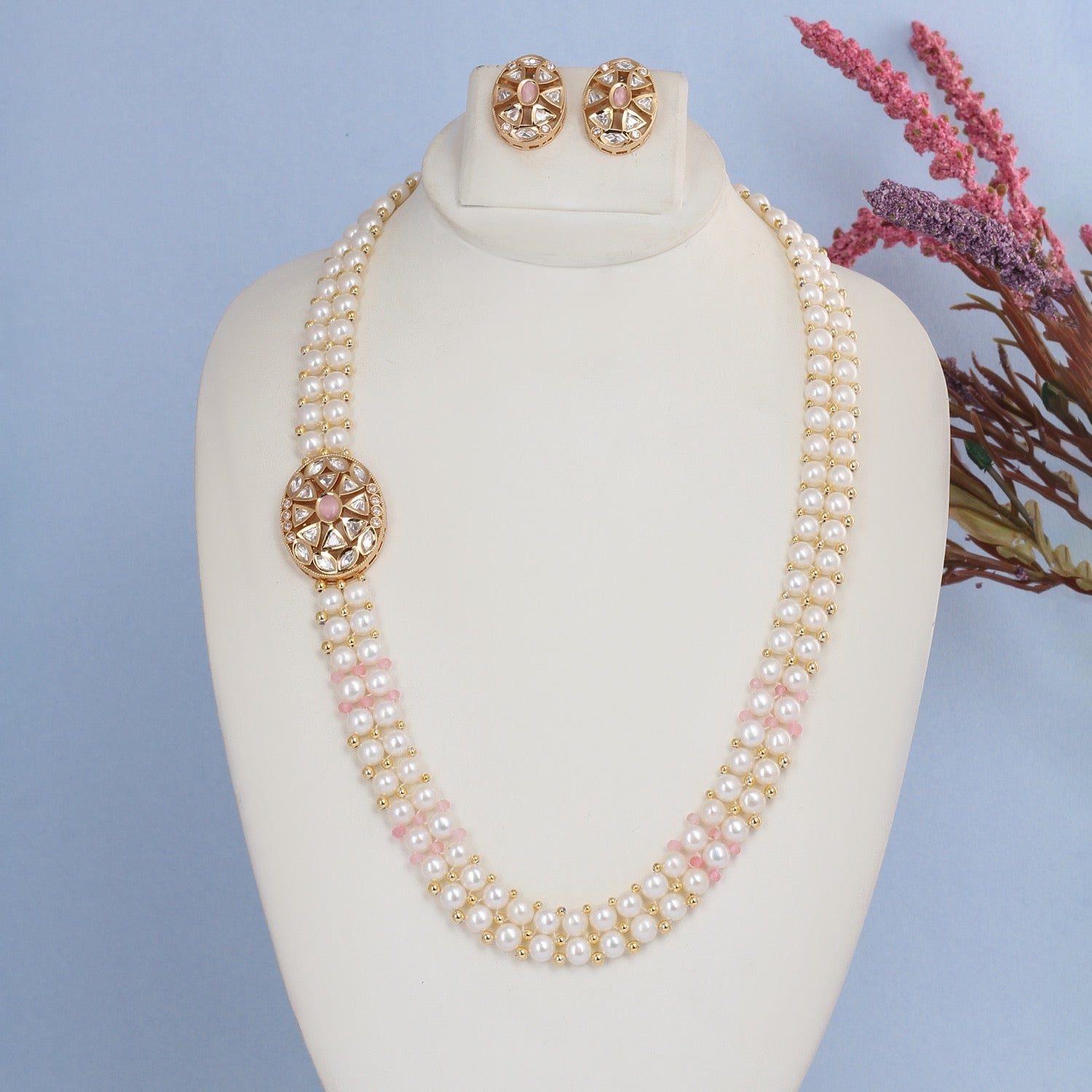 Authentic Hyderabadi Real Button Pearls Set For Women With Certificate(D.No ADPRLS2709)