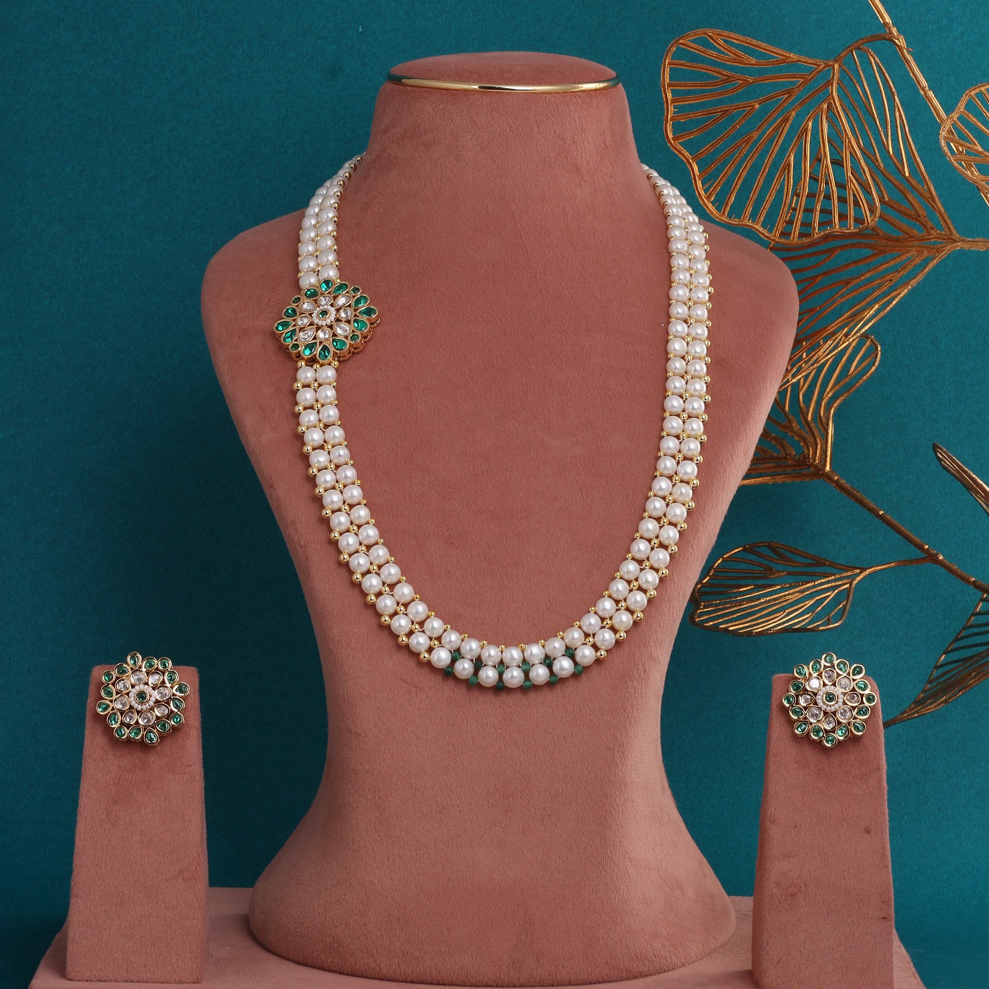 Authentic Hyderabadi Real Button Pearls Set For Women With Certificate(D.No ADPRLS2718)
