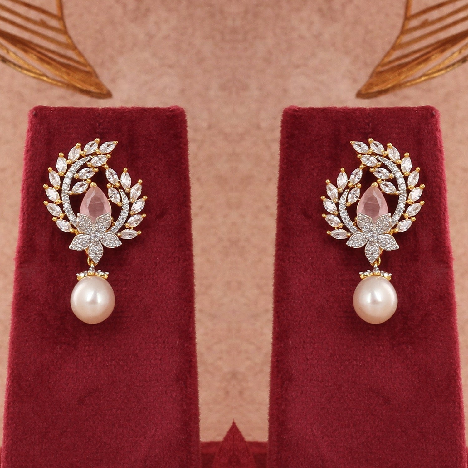 Hand crafted Natural Freshwater Button Pearl Jewelry Set With Certificate(D.No ADPRLS2726)