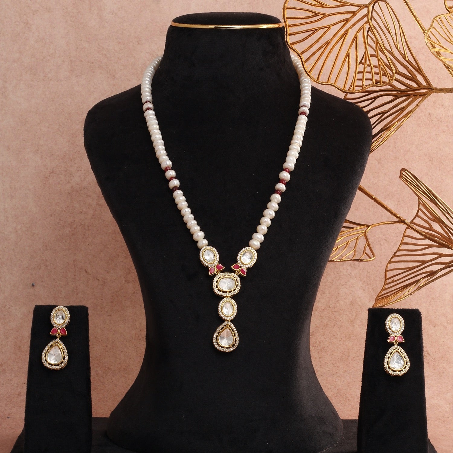 Classic Single Strand Real Pearl Set With Certificate,for Women gIRLS(D.No ADPRLS2772)