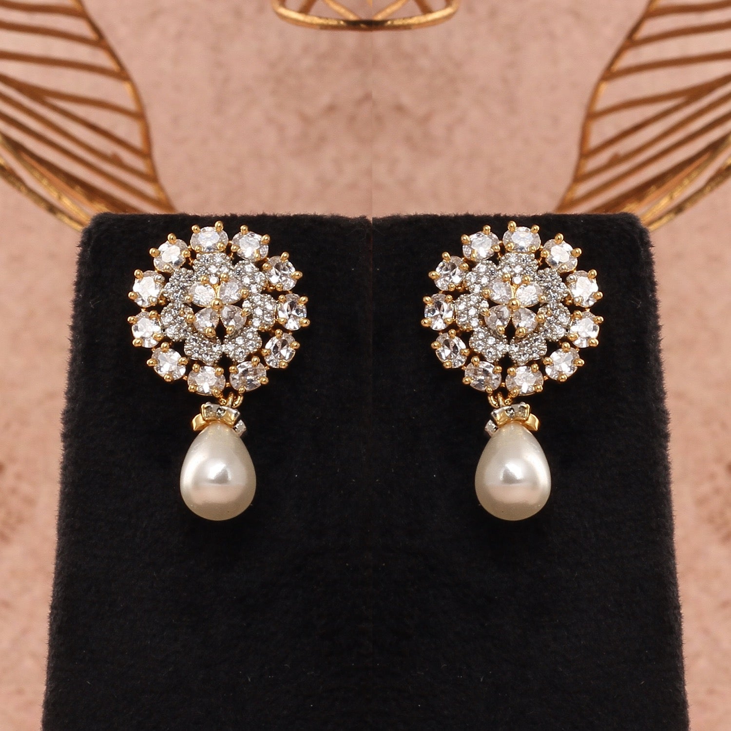 Classic Multi-Color Real Pearl Necklace Set With Pearl Drop Earrings For Women Girls With Certificate(D.No ADPRLS2806)