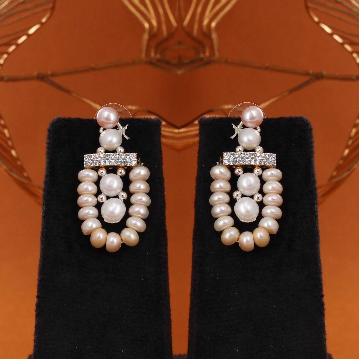 Real Natural Fresh Water Triple String Pearl Set With Certificate(D.No ADPRLS2849)