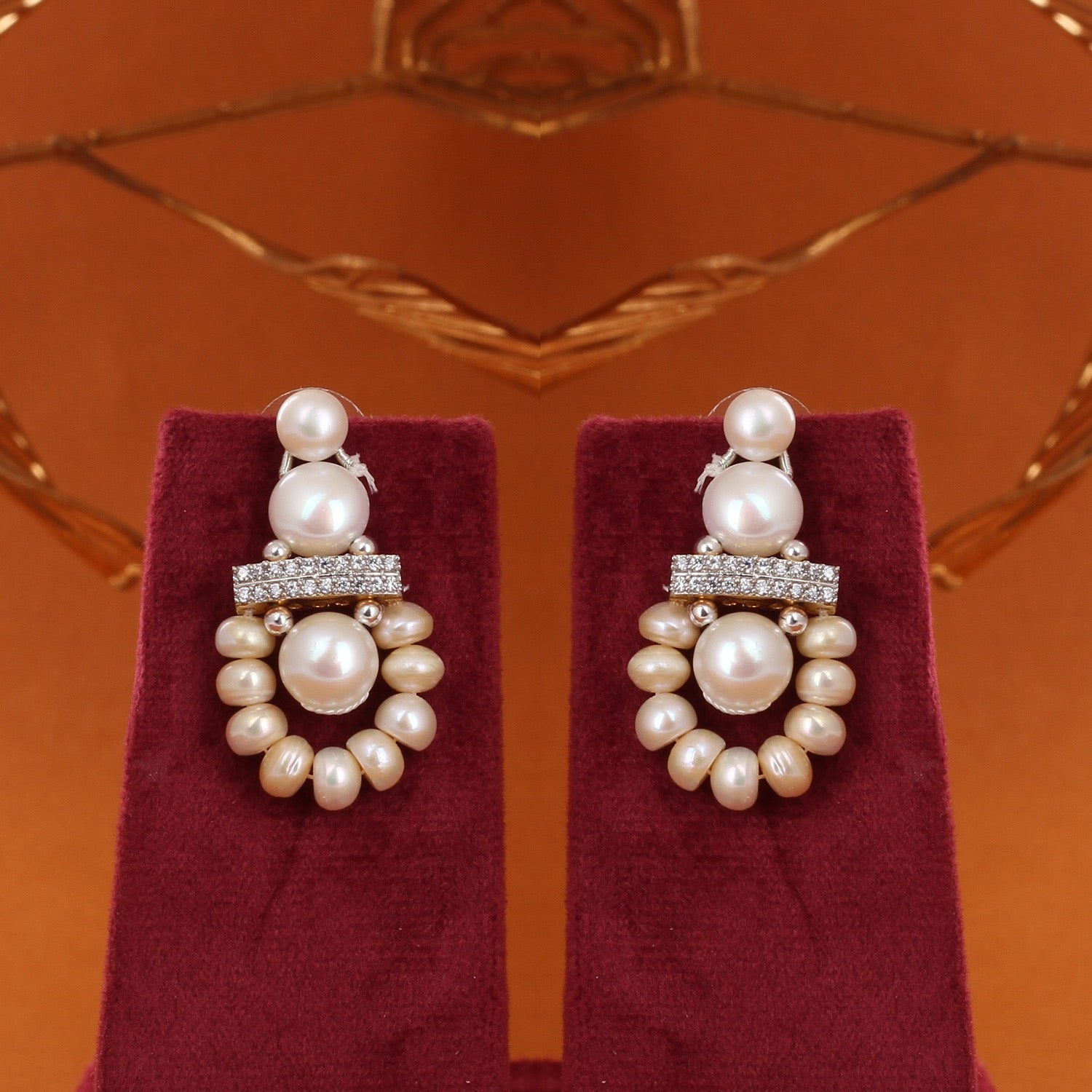 Real Natural Fresh Water Triple String Pearl Set With Certificate(D.No ADPRLS2850)