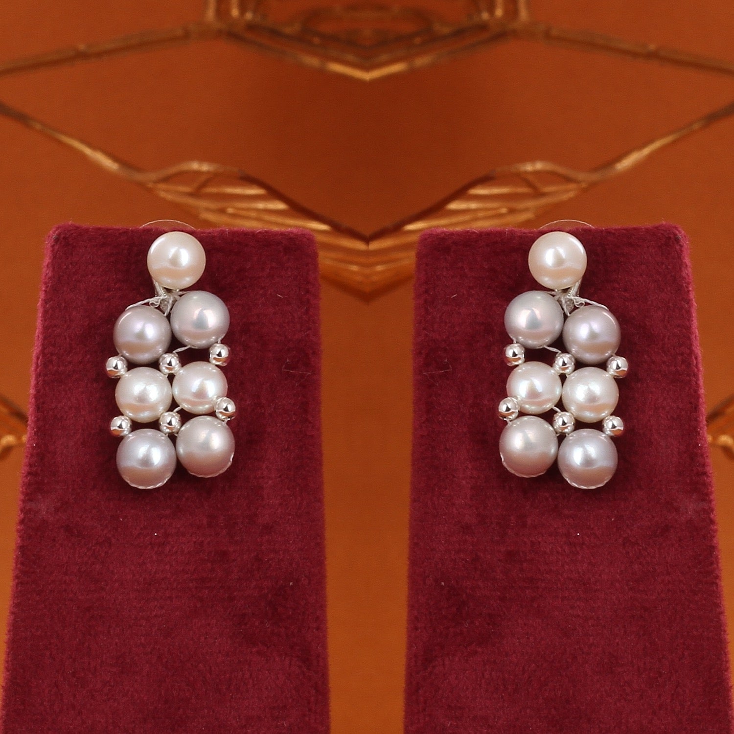 Authentic Real Natural Fresh Water Button Pearl Necklace Set With Certificate(D.No ADPRLS2861)