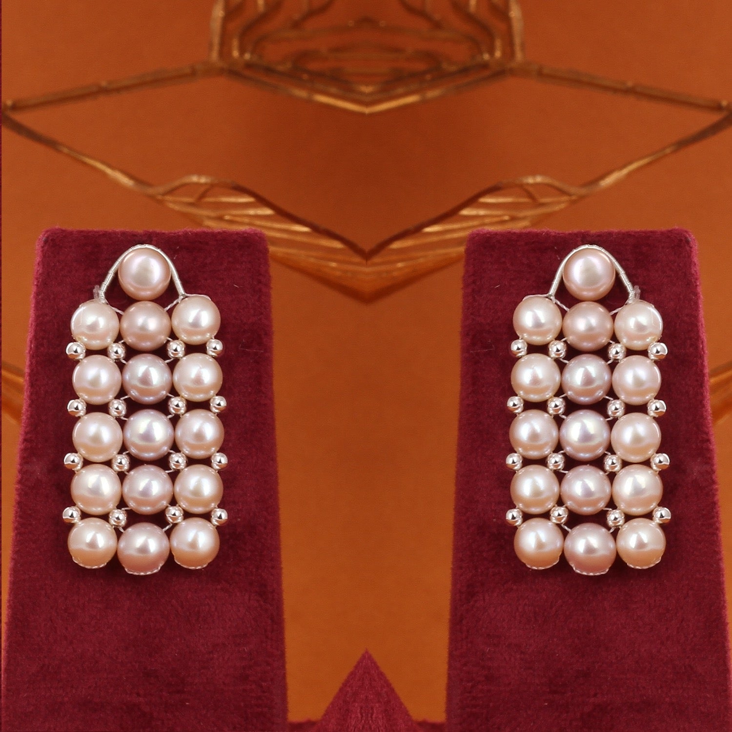 Authentic Real Natural Fresh Water Button Pearl Necklace Set With Certificate(D.No ADPRLS2867)