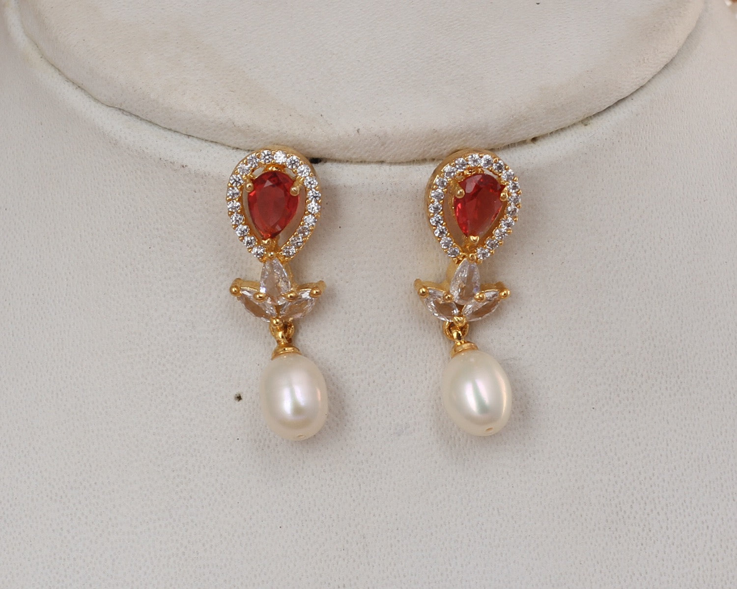 Authentic Natural Freshwater Single String Real Pearl Necklace Set With Certificate(D.No ADPRLS2903)