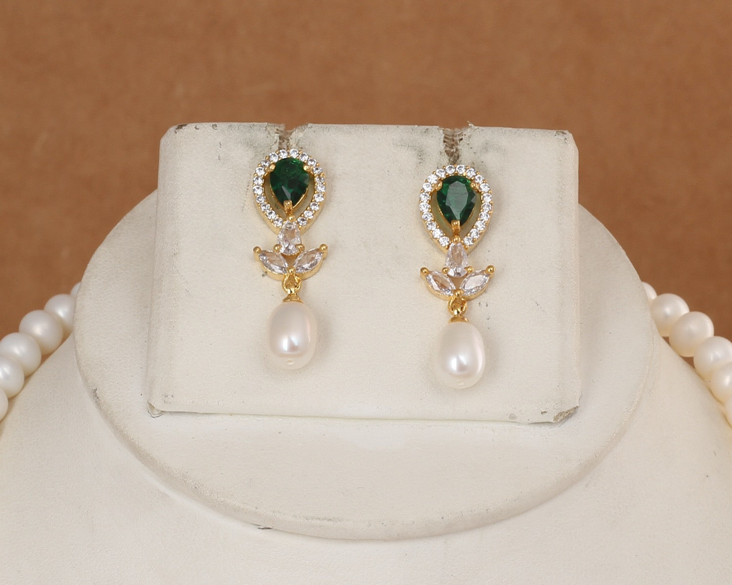 Authentic Natural Freshwater Single String Real Pearl Necklace Set With Certificate(D.No ADPRLS2910)