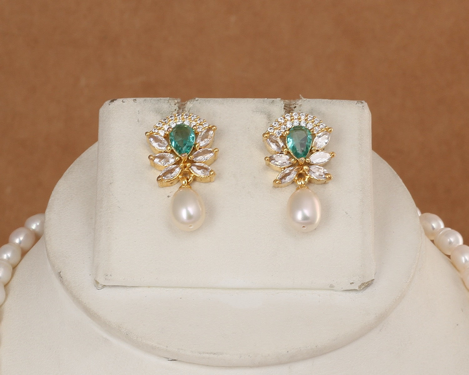 Authentic Natural Freshwater Single String Real Pearl Necklace Set With Certificate(D.No ADPRLS2915)