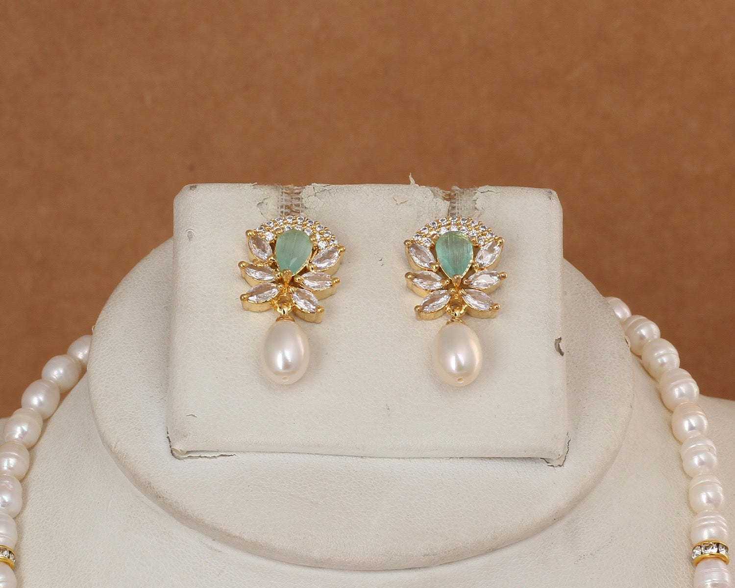 Authentic Natural Freshwater Single String Real Pearl Necklace Set With Certificate(D.No ADPRLS2918)