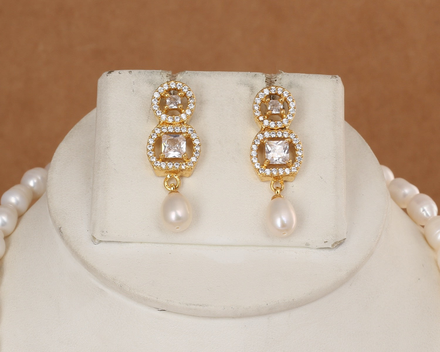 Authentic Natural Freshwater Single String Real Pearl Necklace Set With Certificate(D.No ADPRLS2925)