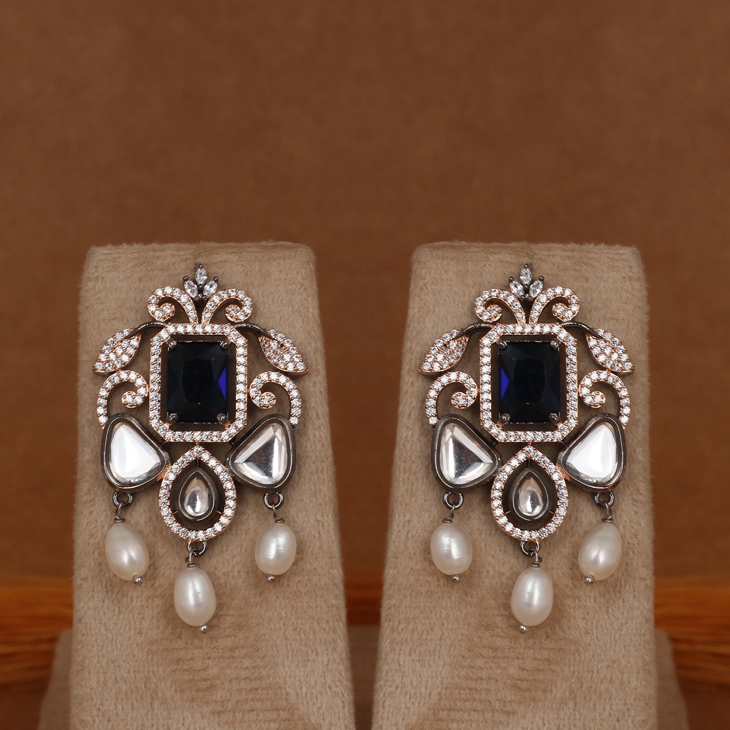 Real Double Line Natural Freshwater Pearl Necklace Set For Women With Certificate(D.No ADPRLS2945)