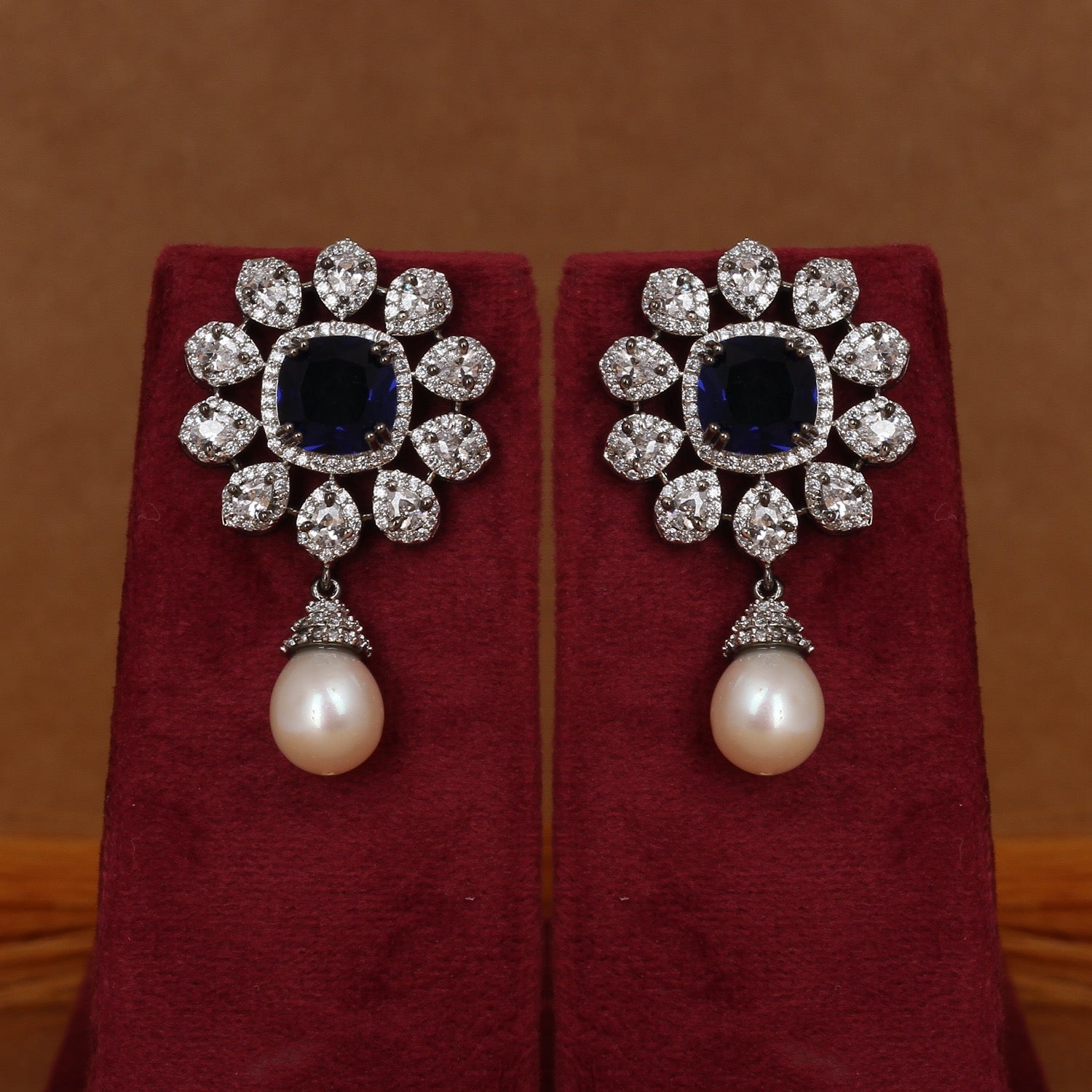 Real Double Line Natural Freshwater Pearl Necklace Set For Women With Certificate(D.No ADPRLS2947)