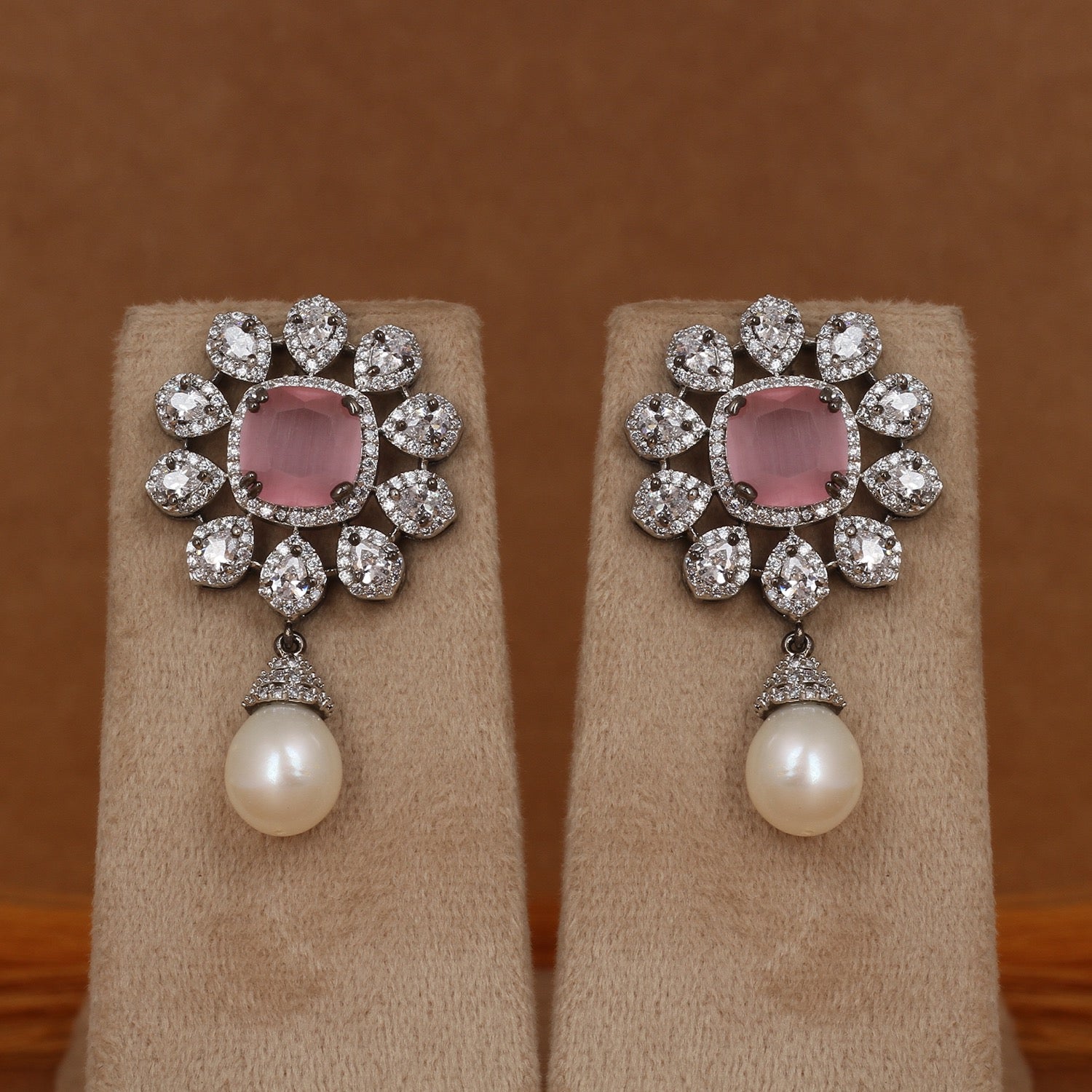 Real Double Line Natural Freshwater Pearl Necklace Set For Women With Certificate(D.No ADPRLS2948)