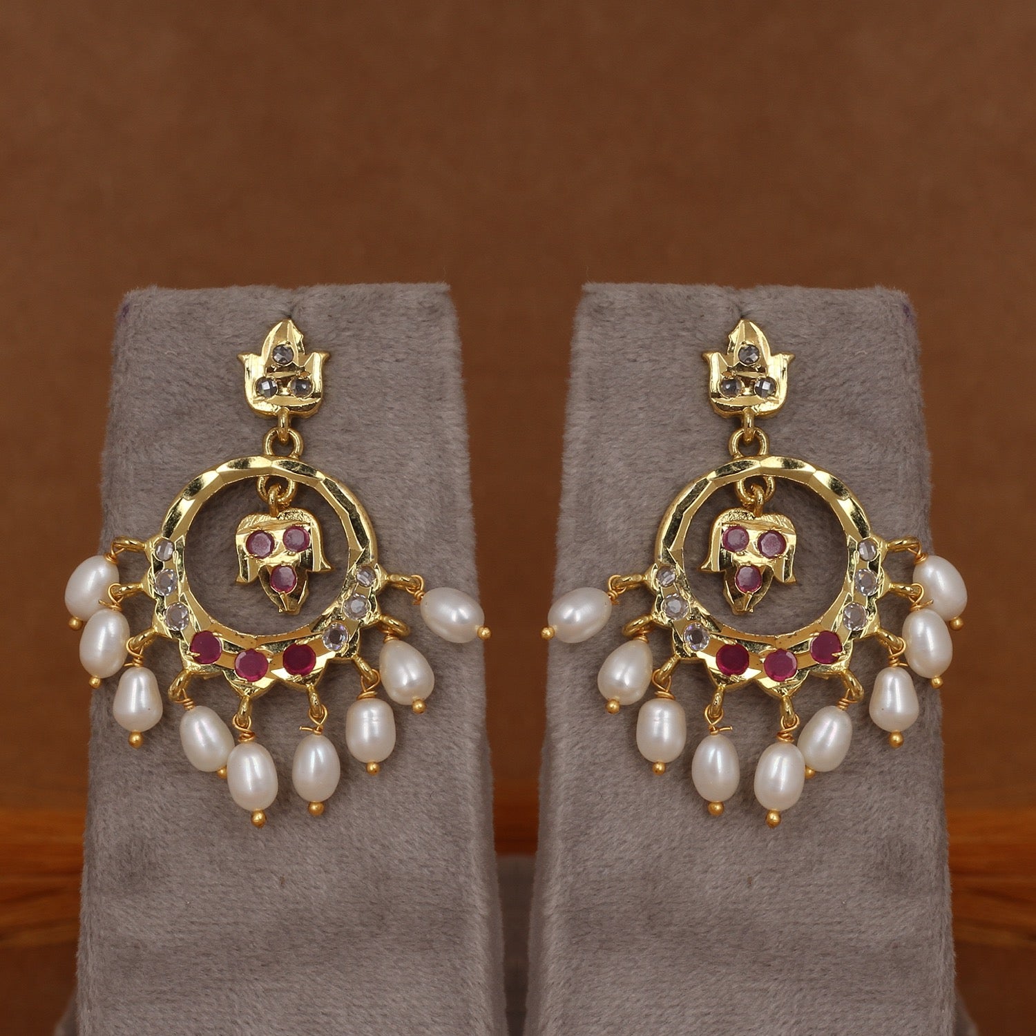 Traditional Hyderabadi Timmani Natural Freshwater Pearl Necklace Set For Women With Certificate(D.No ADPRLS2952)