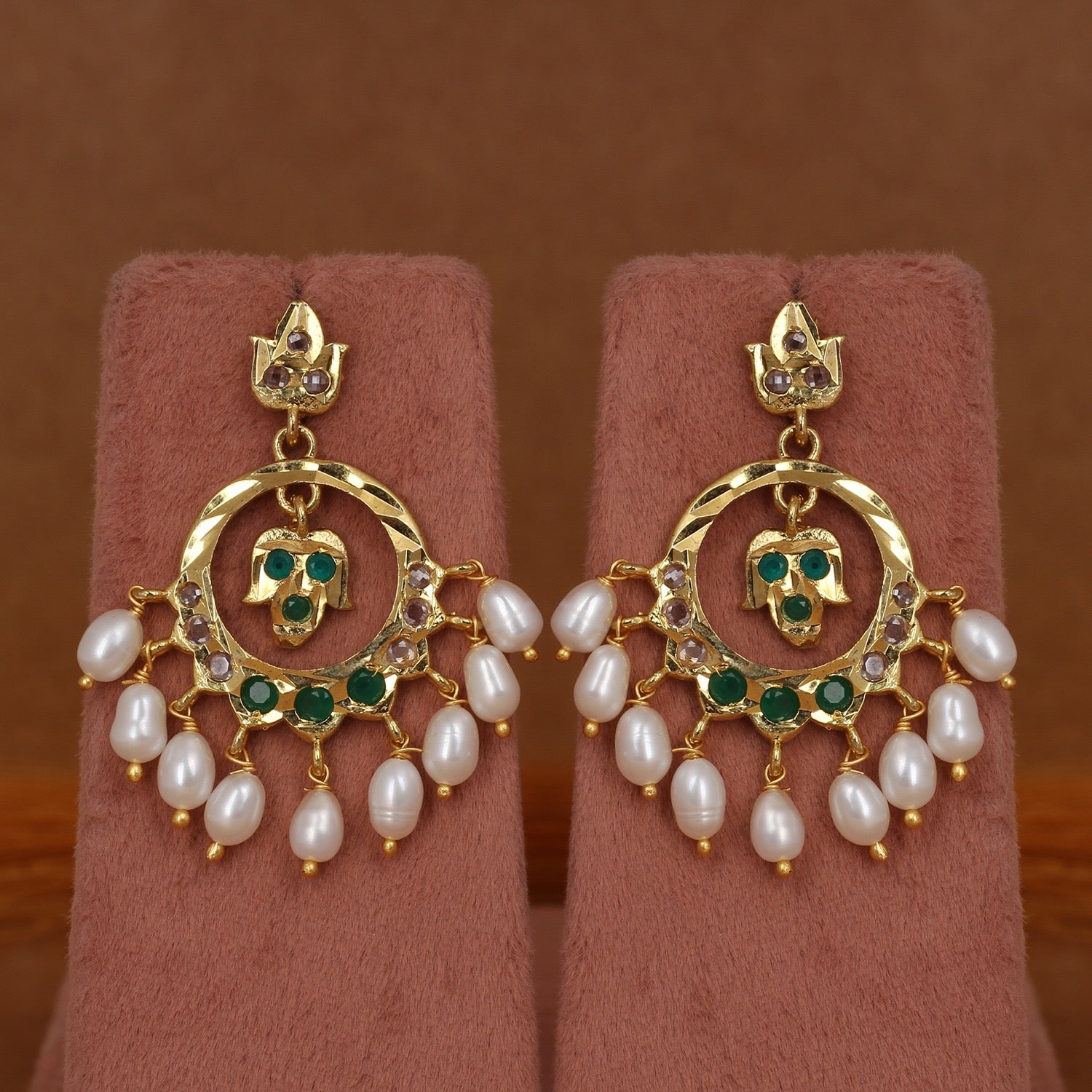 Traditional Hyderabadi Timmani Natural Freshwater Pearl Necklace Set For Women With Certificate(D.No ADPRLS2953)