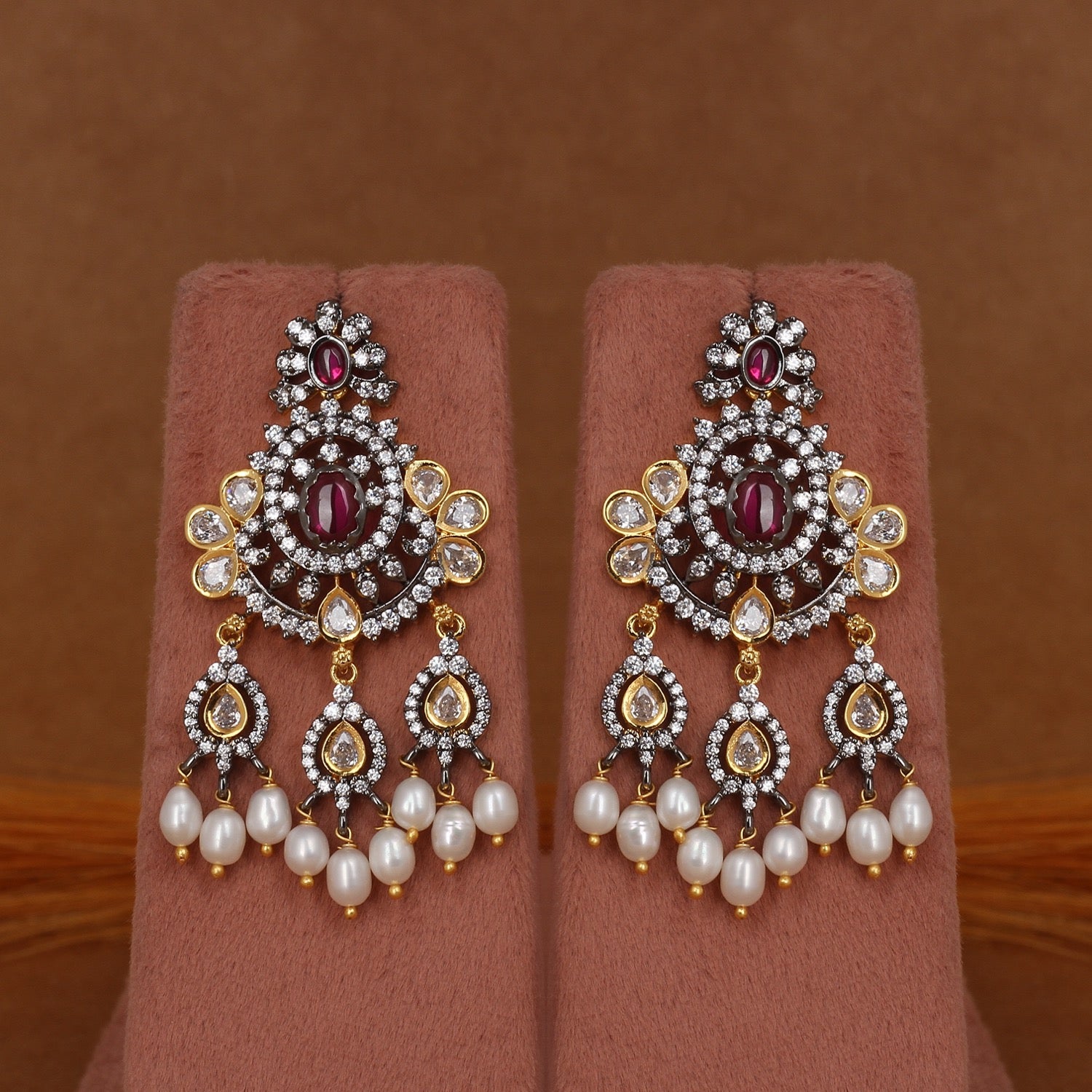 Real Hyderabadi Natural Freshwater Pearl Necklace Set For Women With Certificate(D.No ADPRLS2956)