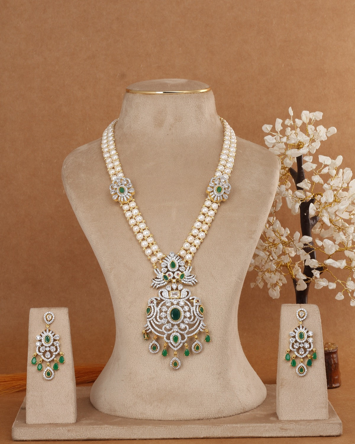 Exclusive Real Natural Freshwater Button Pearl Necklace Set For Women With Certificate(D.No ADPRLS2967)