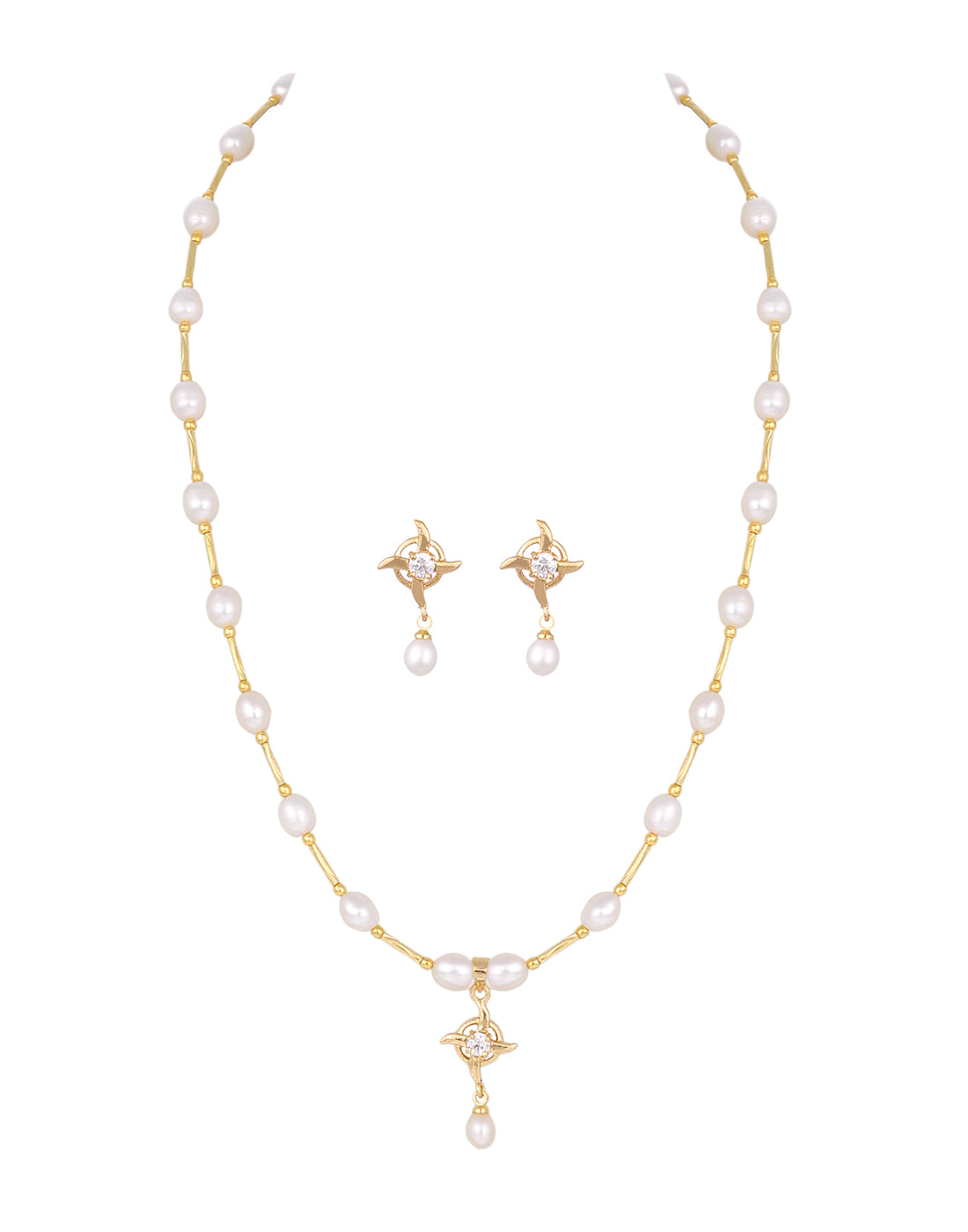 Real Natural Fresh Water Pearl Set With Certificate(D.No ADPRLS774)