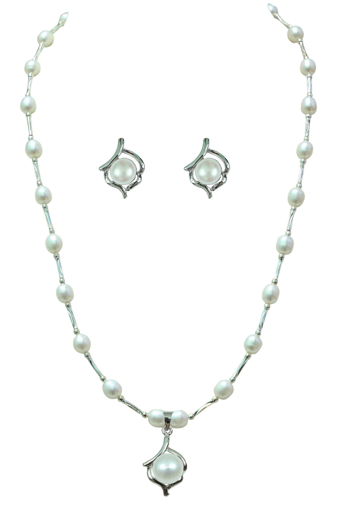 Real Natural Fresh Water Pearl Set With Certificate(D.No ADPRLS787)