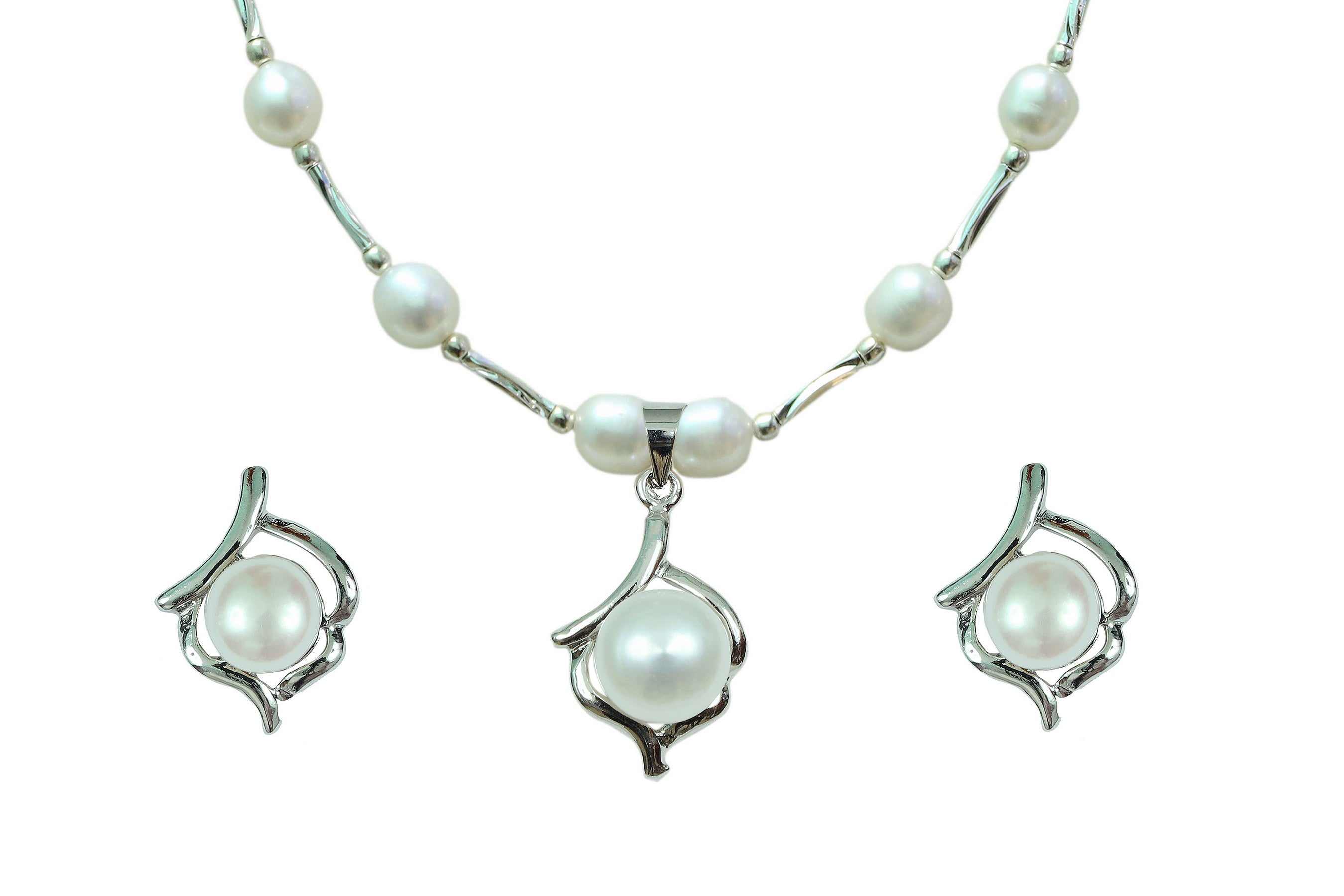 Real Natural Fresh Water Pearl Set With Certificate(D.No ADPRLS787)