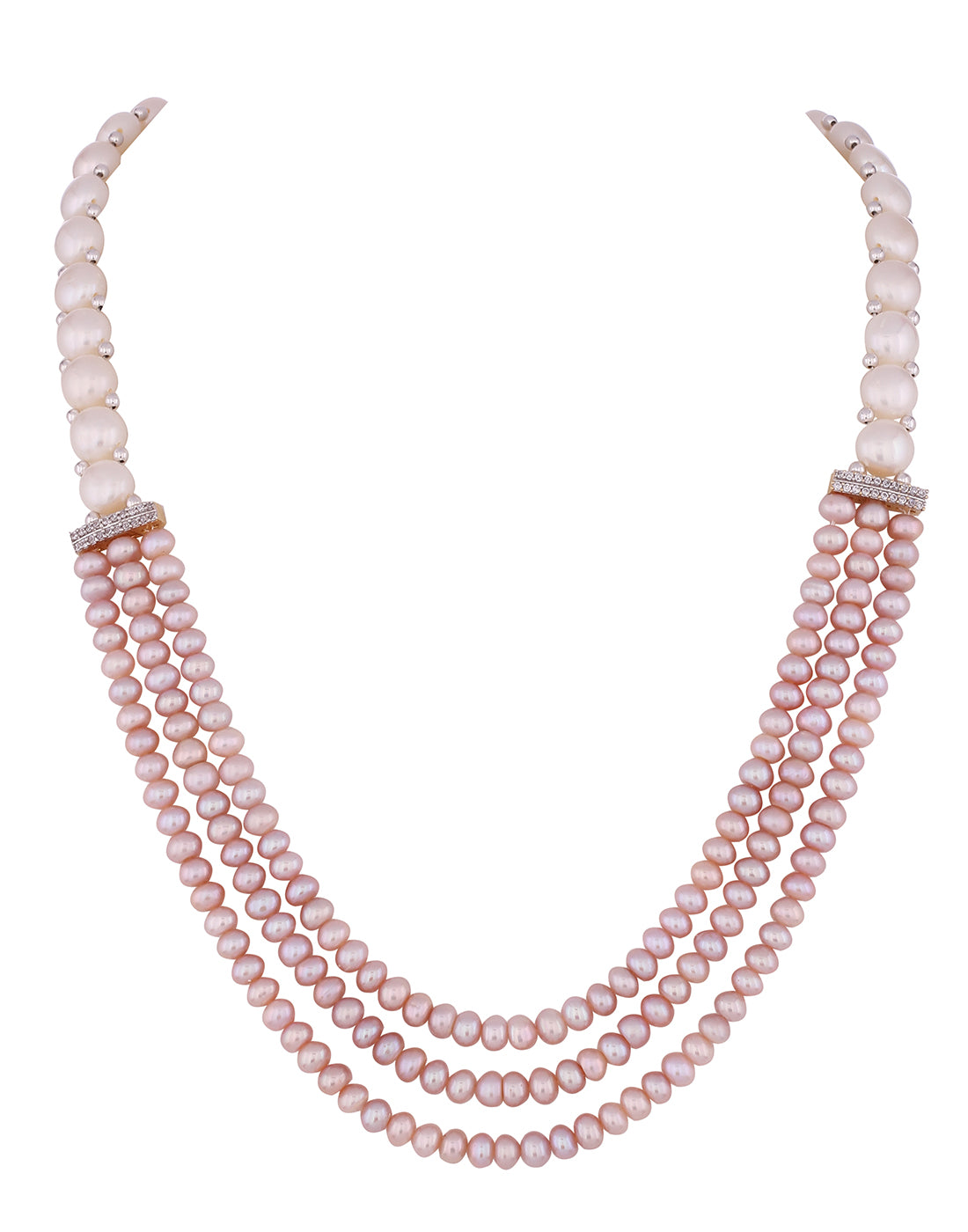 Real Natural Fresh Water Triple String Pearl Set With Certificate(D.No ADPRLS827)