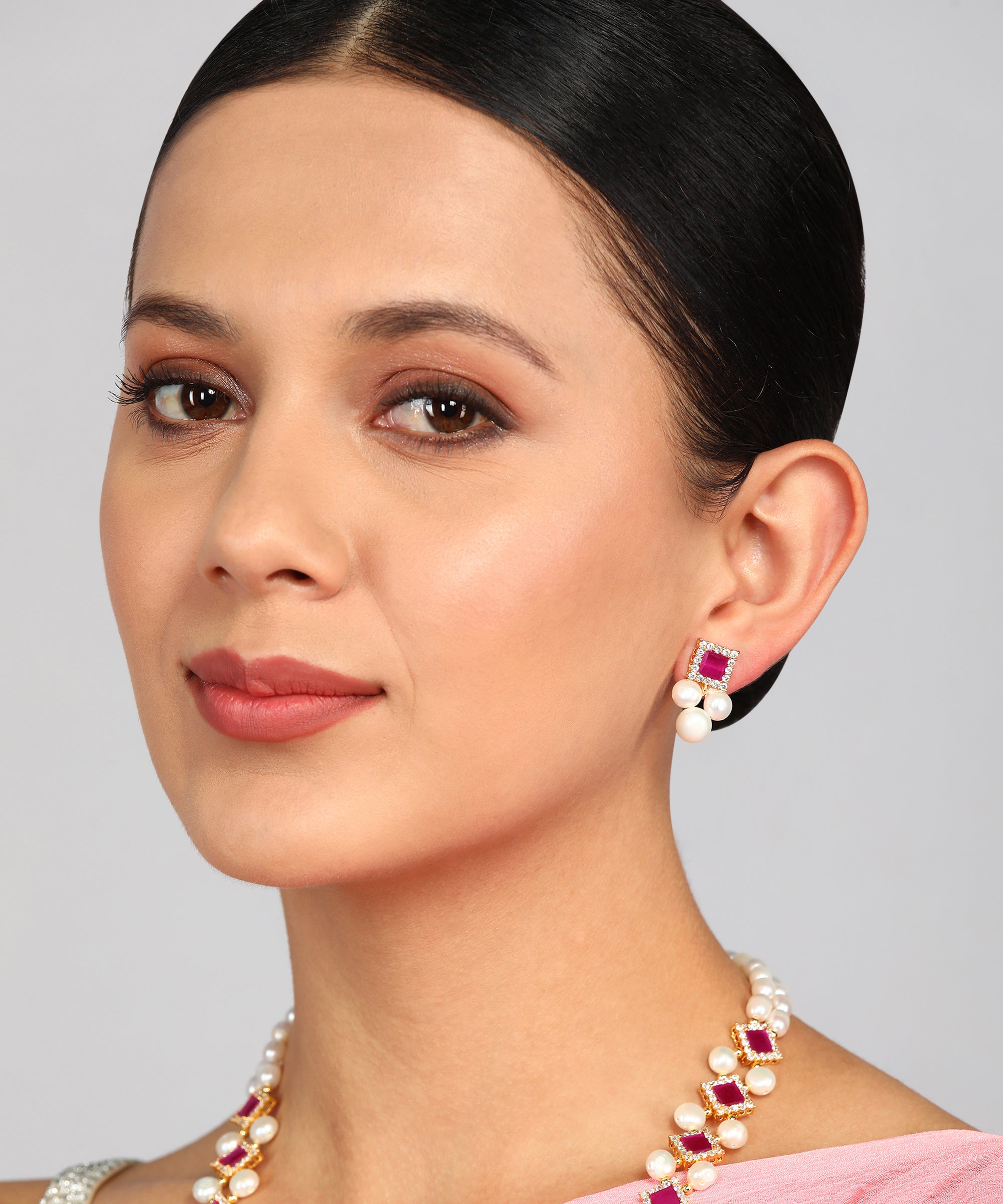 Real Natural Fresh Water Pearl Set With Certificate(D.No ADPRLS961)
