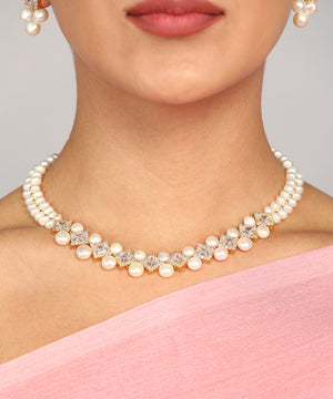 Real Natural Fresh Water Pearl Set With Certificate(D.No ADPRLS964)