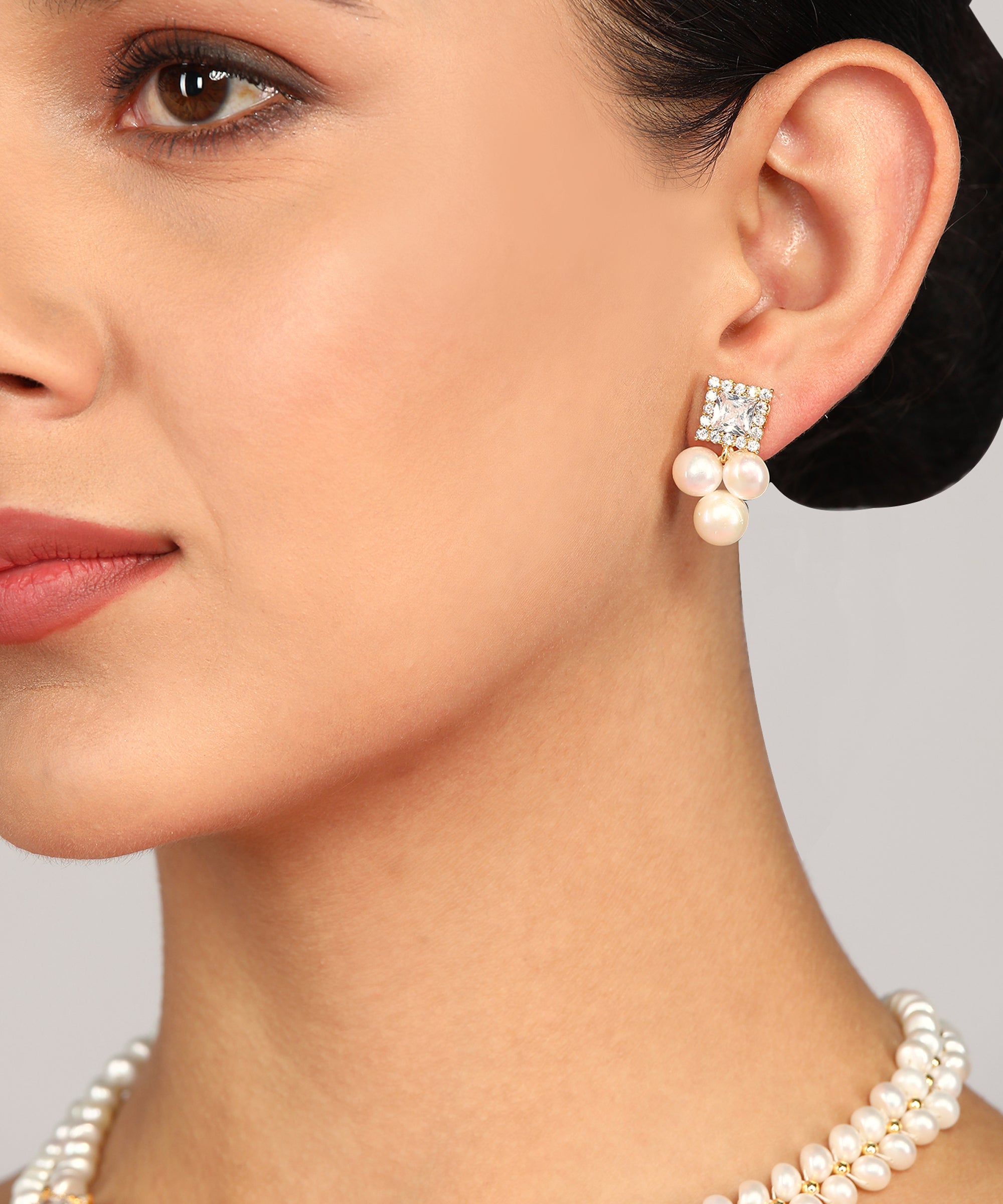 Real Natural Fresh Water Pearl Set With Certificate(D.No ADPRLS964)